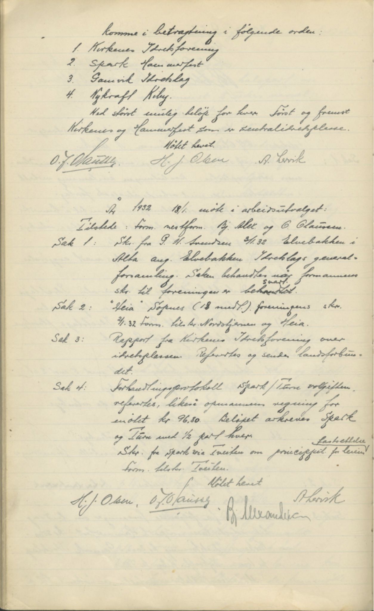 Finnmark Distriktslag for Idrett, FMFB/A-1040/A/L0001: Møteprotokoll, 1919-1940, p. 137