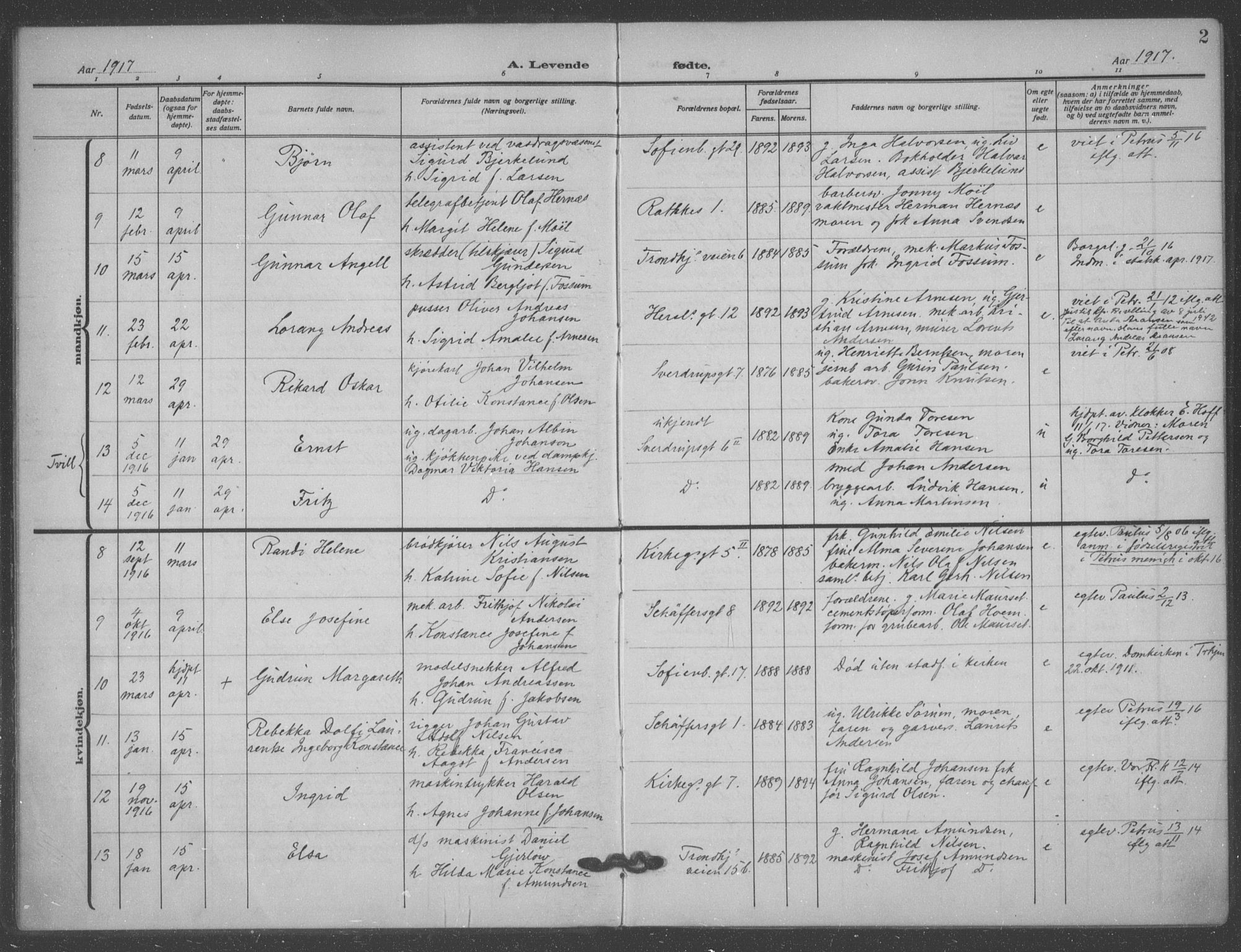 Matteus prestekontor Kirkebøker, SAO/A-10870/F/Fa/L0001: Parish register (official) no. 1, 1917-1938, p. 2