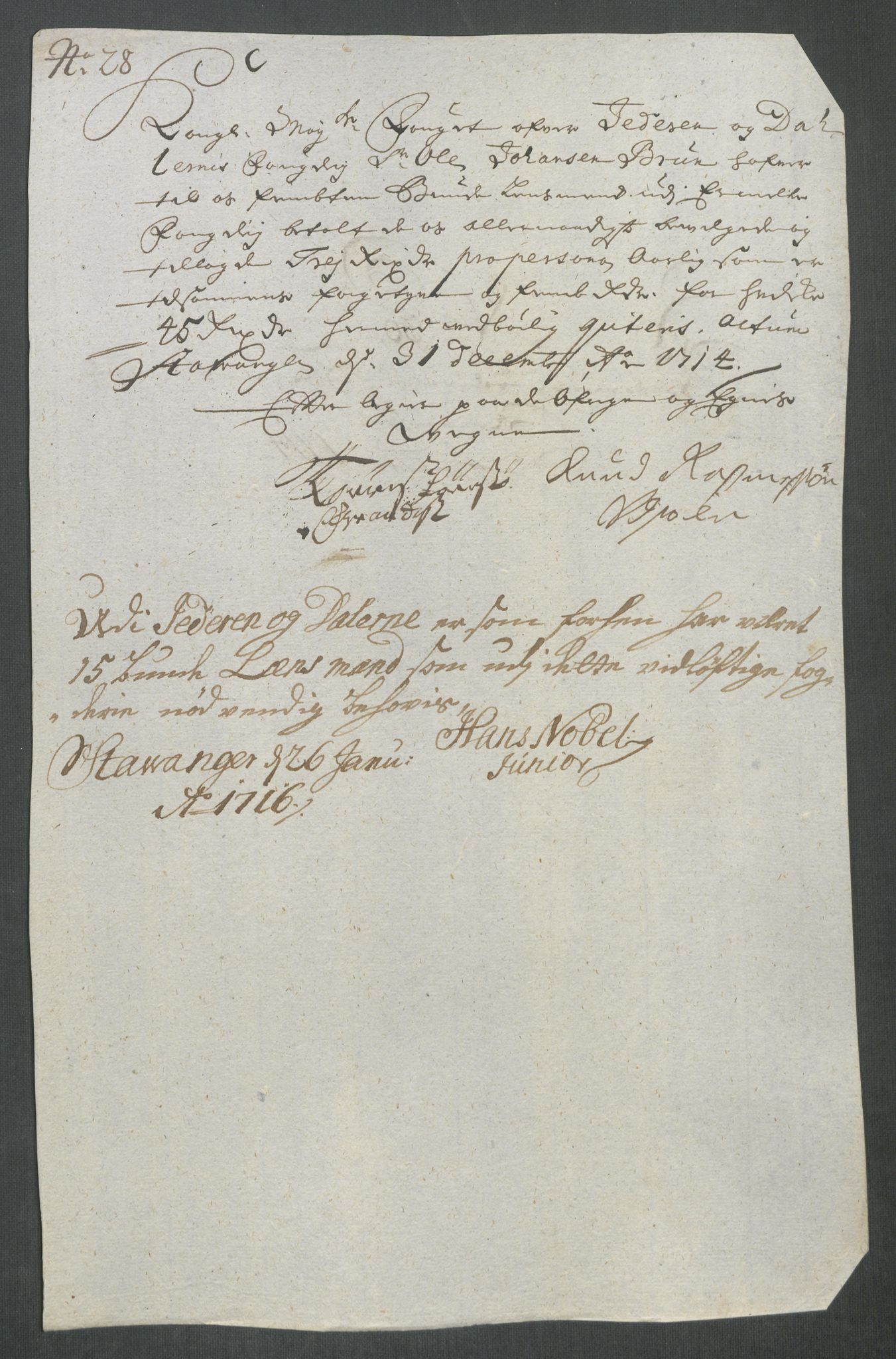 Rentekammeret inntil 1814, Reviderte regnskaper, Fogderegnskap, AV/RA-EA-4092/R46/L2738: Fogderegnskap Jæren og Dalane, 1713-1714, p. 339