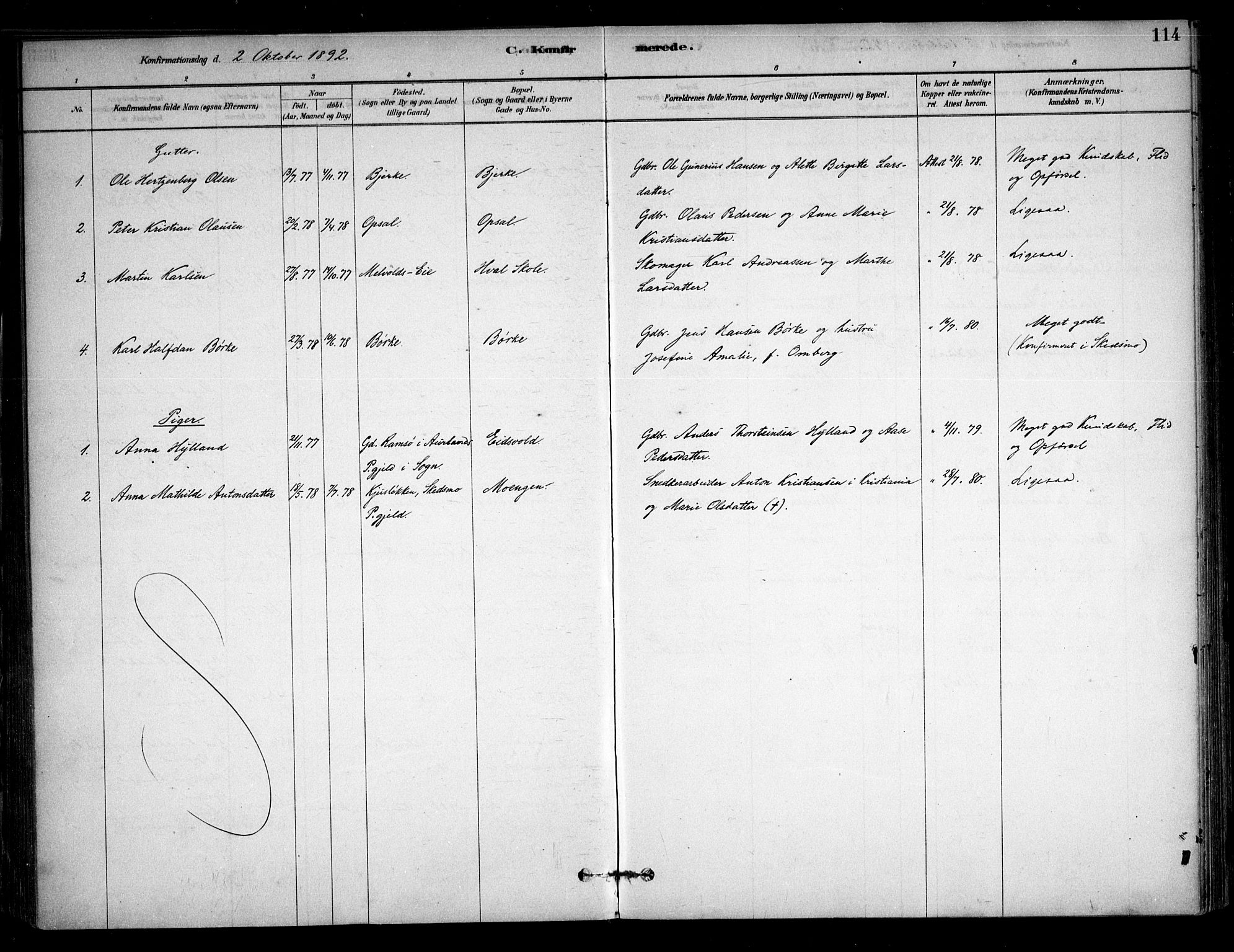 Sørum prestekontor Kirkebøker, SAO/A-10303/F/Fb/L0001: Parish register (official) no. II 1, 1878-1915, p. 114