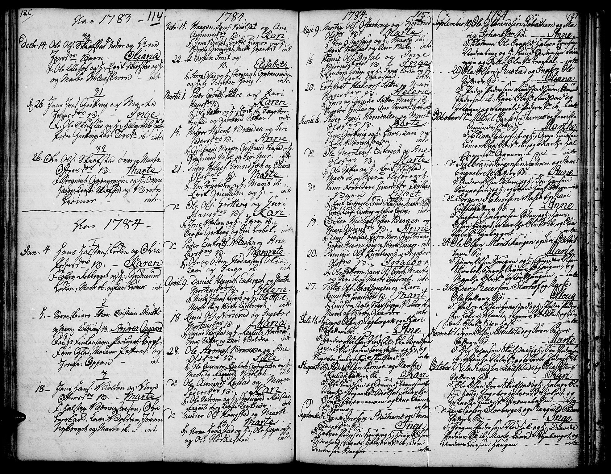 Elverum prestekontor, SAH/PREST-044/H/Ha/Haa/L0005: Parish register (official) no. 5, 1777-1793, p. 114-115
