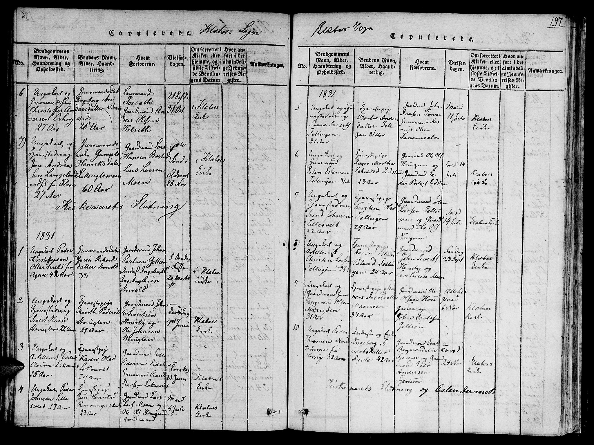 Ministerialprotokoller, klokkerbøker og fødselsregistre - Sør-Trøndelag, SAT/A-1456/618/L0439: Parish register (official) no. 618A04 /1, 1816-1843, p. 197