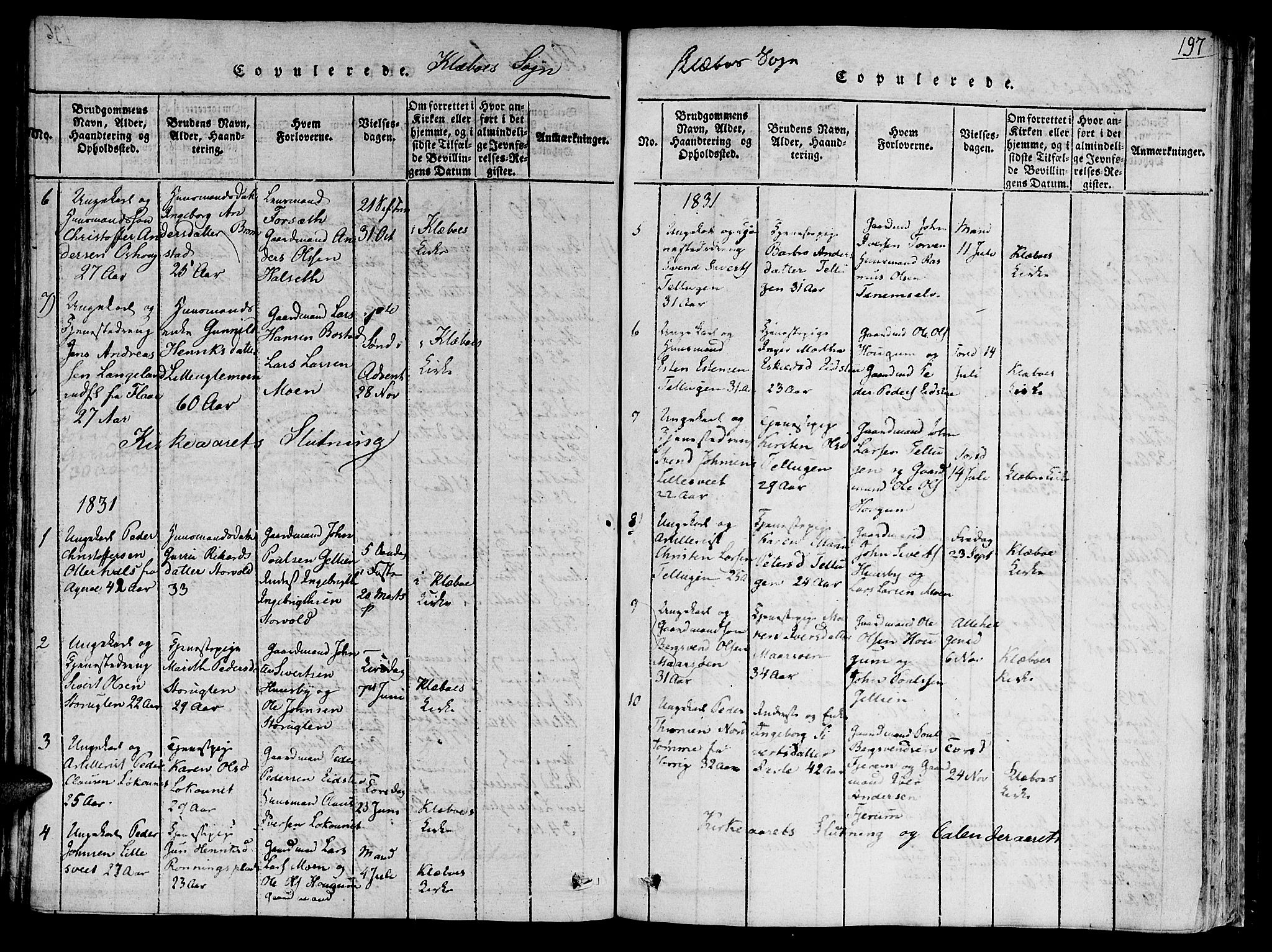 Ministerialprotokoller, klokkerbøker og fødselsregistre - Sør-Trøndelag, AV/SAT-A-1456/618/L0439: Parish register (official) no. 618A04 /1, 1816-1843, p. 197