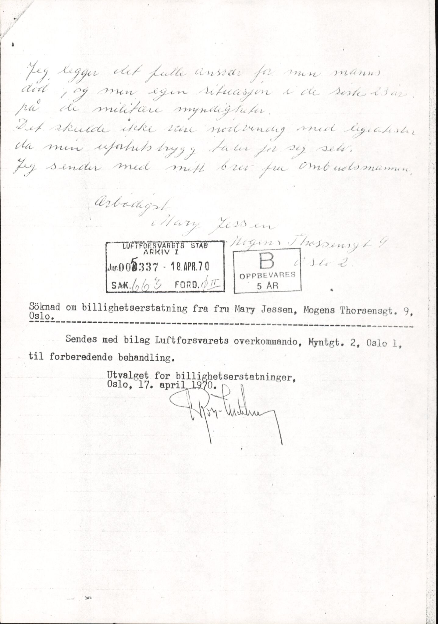 Forsvaret, Forsvarets overkommando/Luftforsvarsstaben, AV/RA-RAFA-4079/P/Pa/L0013: Personellmapper, 1905, p. 265