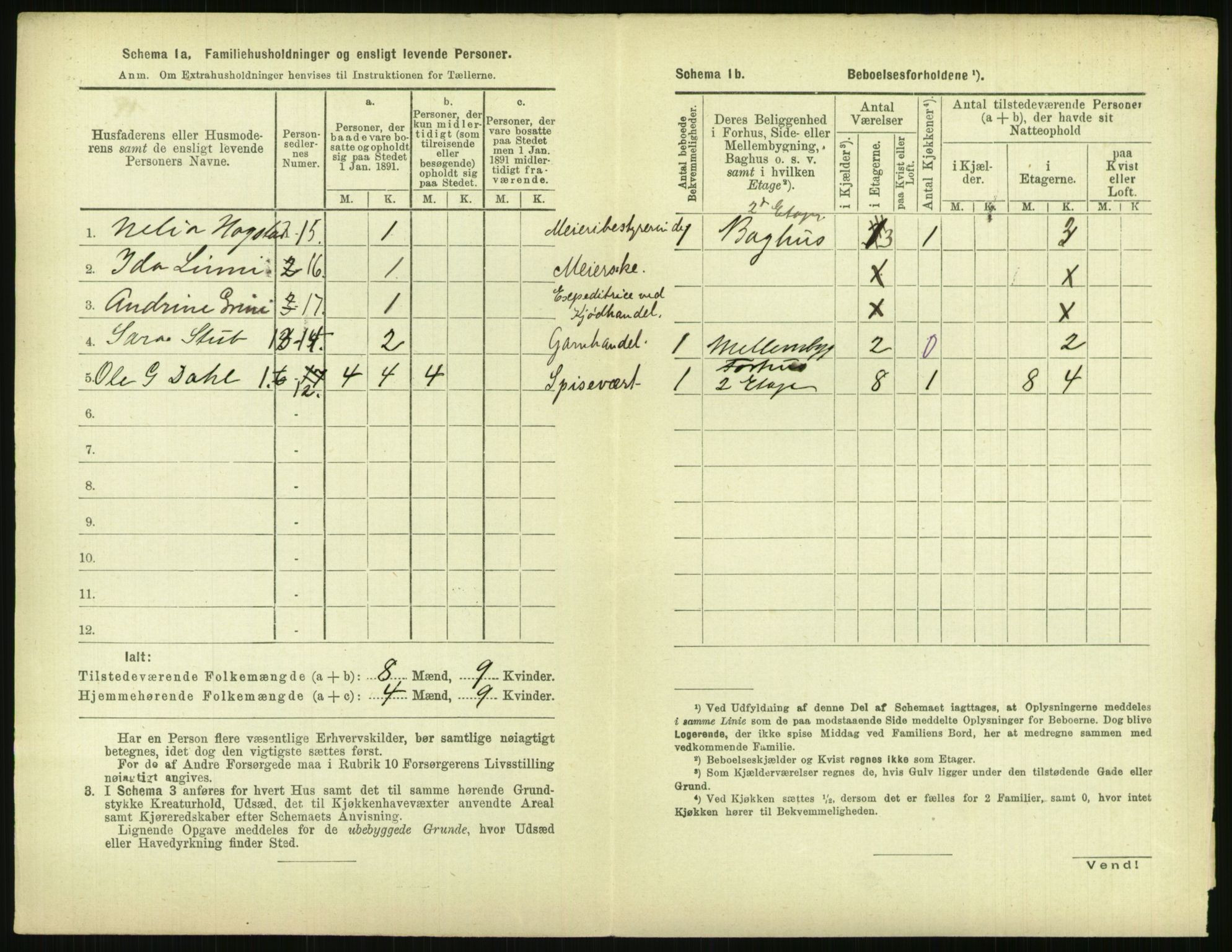 RA, 1891 census for 0806 Skien, 1891, p. 1377