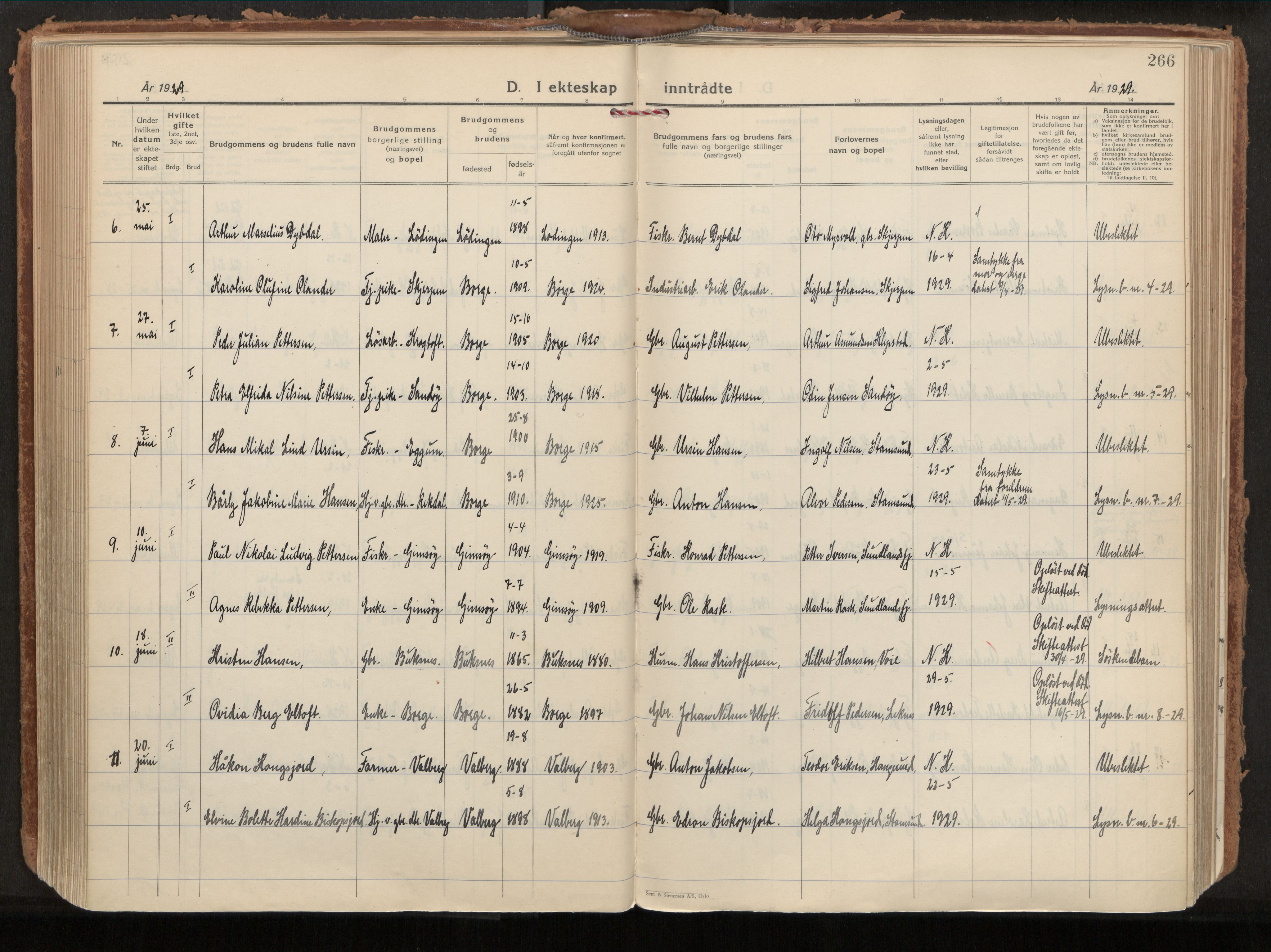 Ministerialprotokoller, klokkerbøker og fødselsregistre - Nordland, AV/SAT-A-1459/880/L1137: Parish register (official) no. 880A11, 1927-1944, p. 266