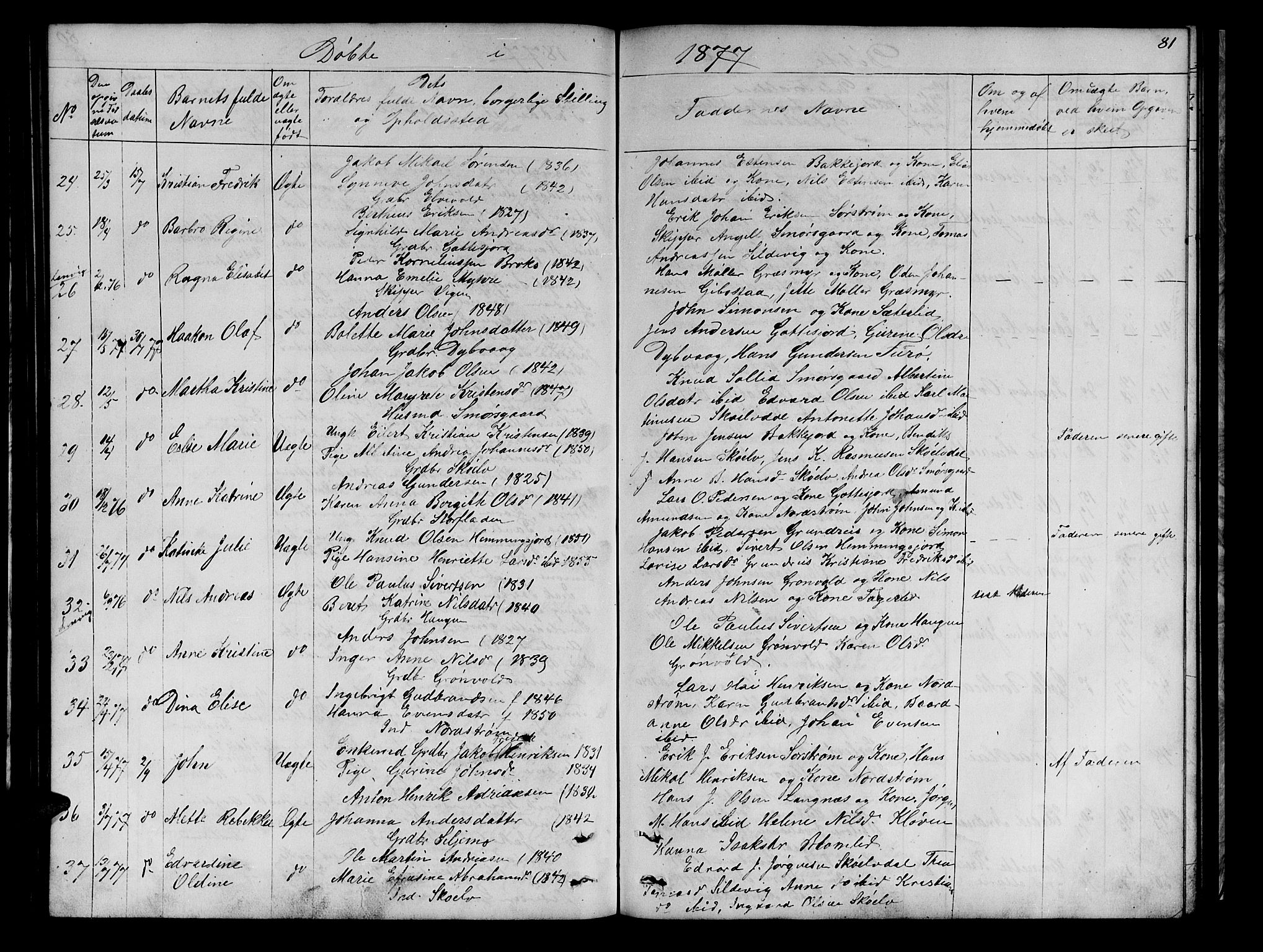 Tranøy sokneprestkontor, SATØ/S-1313/I/Ia/Iab/L0021klokker: Parish register (copy) no. 21, 1861-1886, p. 81