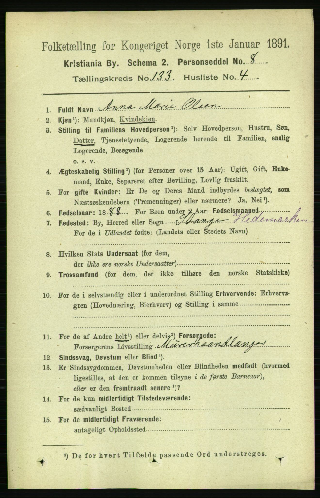 RA, 1891 census for 0301 Kristiania, 1891, p. 72602