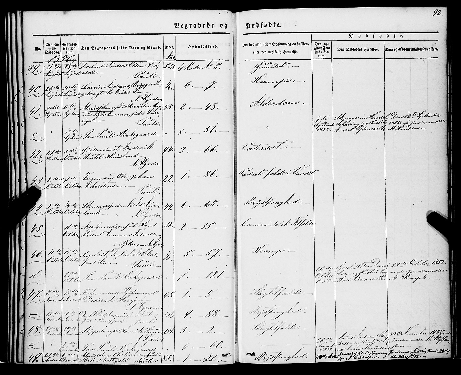 Nykirken Sokneprestembete, SAB/A-77101/H/Haa/L0041: Parish register (official) no. E 1, 1833-1850, p. 92