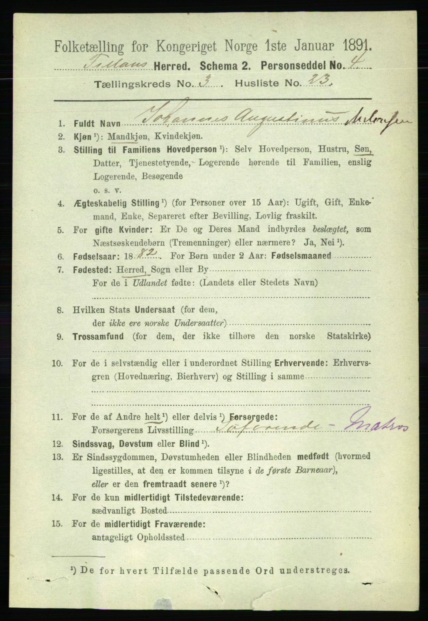 RA, 1891 census for 1616 Fillan, 1891, p. 617