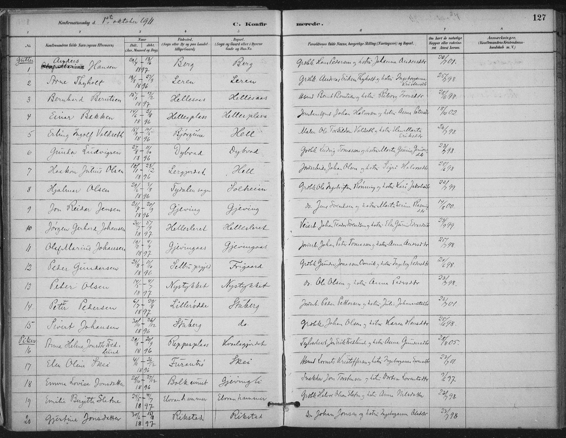 Ministerialprotokoller, klokkerbøker og fødselsregistre - Nord-Trøndelag, SAT/A-1458/710/L0095: Parish register (official) no. 710A01, 1880-1914, p. 127