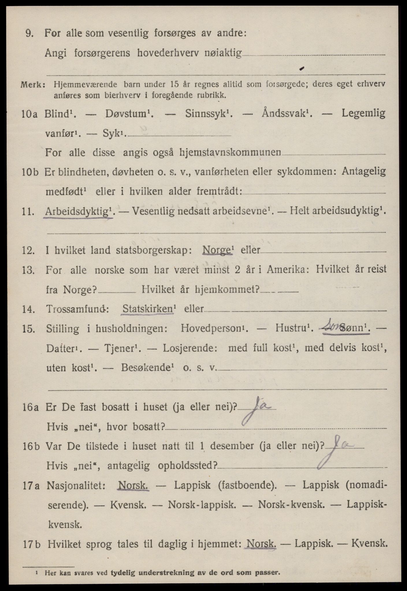 SAT, 1920 census for Bjugn, 1920, p. 572