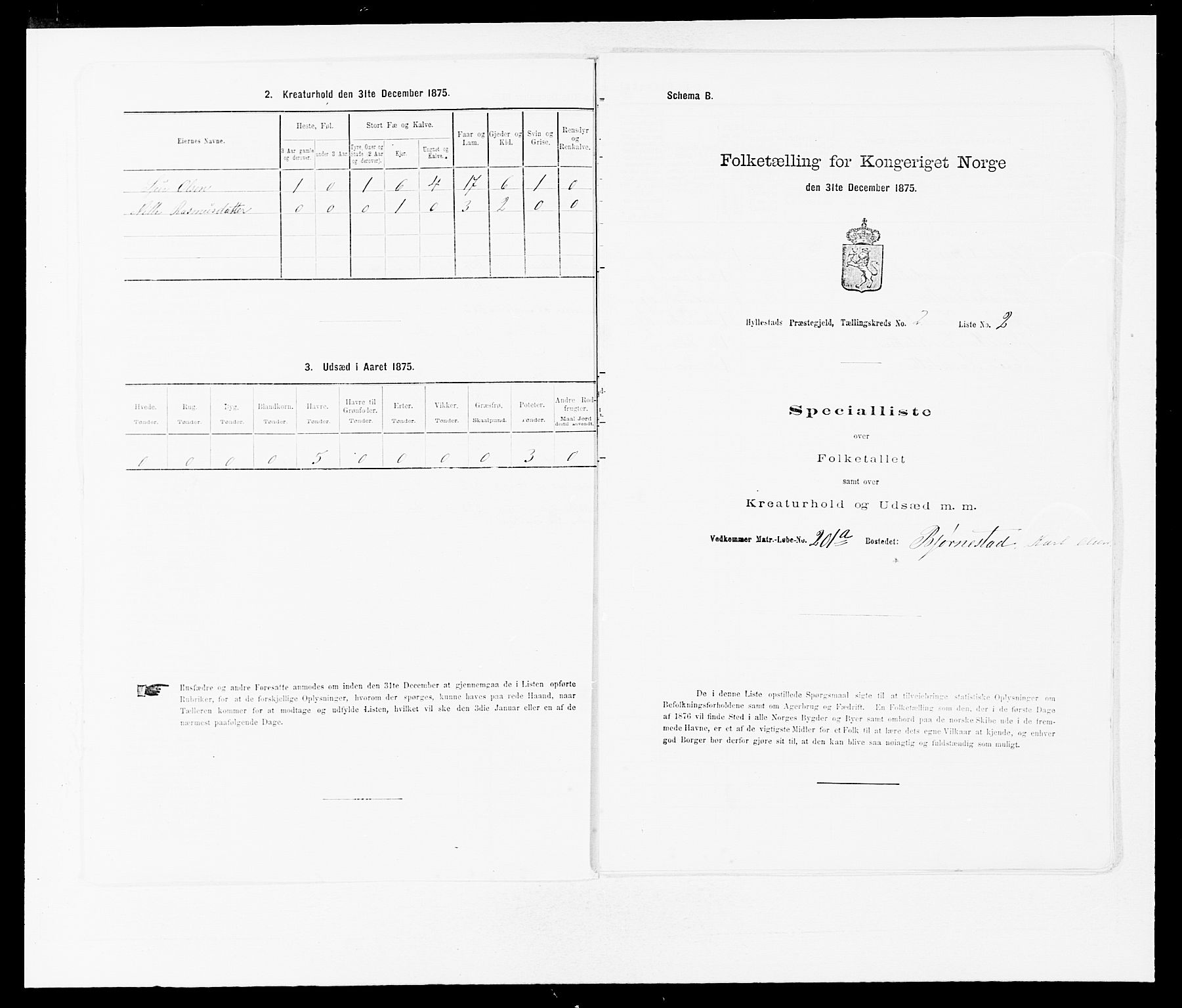 SAB, 1875 census for 1413P Hyllestad, 1875, p. 155