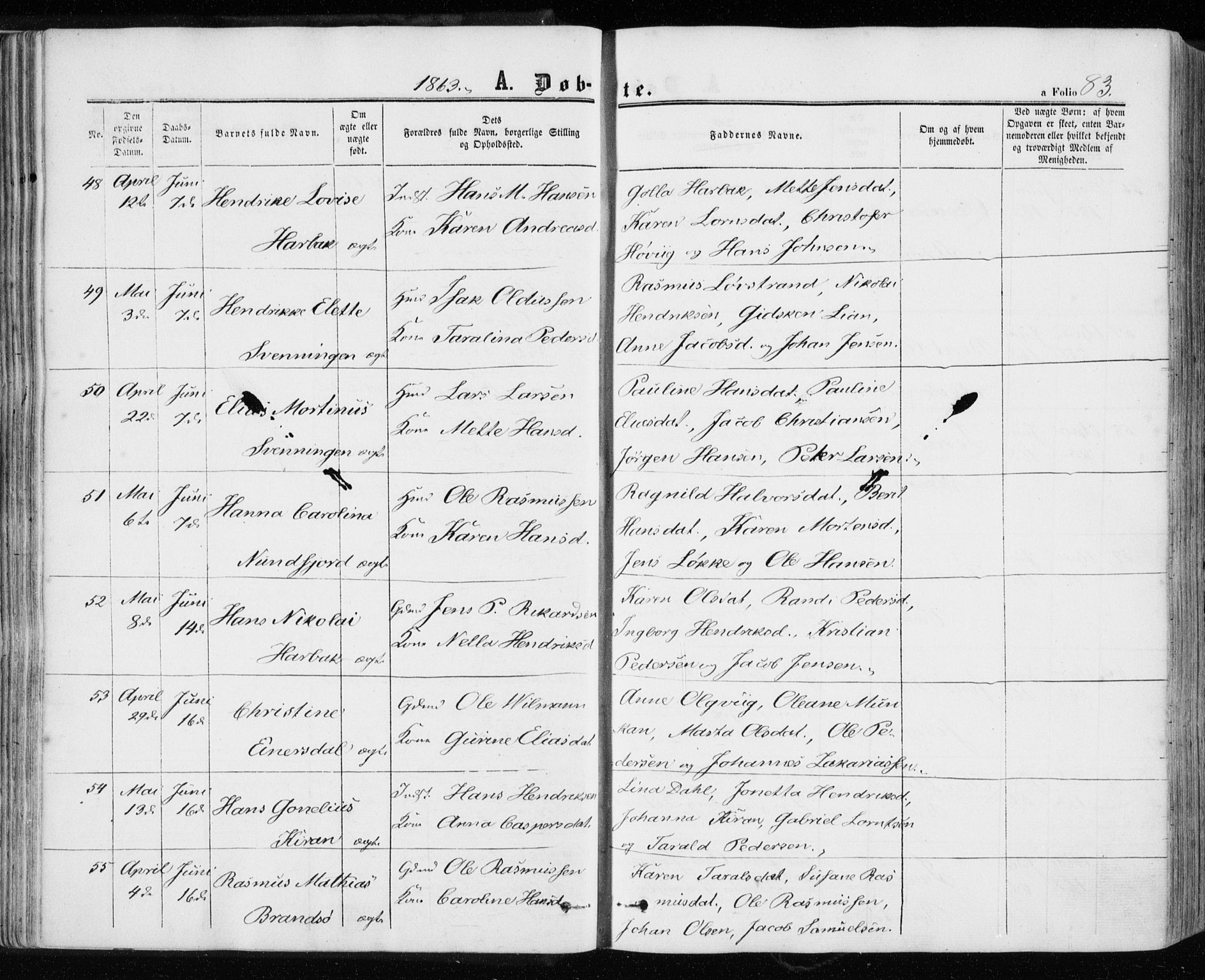 Ministerialprotokoller, klokkerbøker og fødselsregistre - Sør-Trøndelag, AV/SAT-A-1456/657/L0705: Parish register (official) no. 657A06, 1858-1867, p. 83