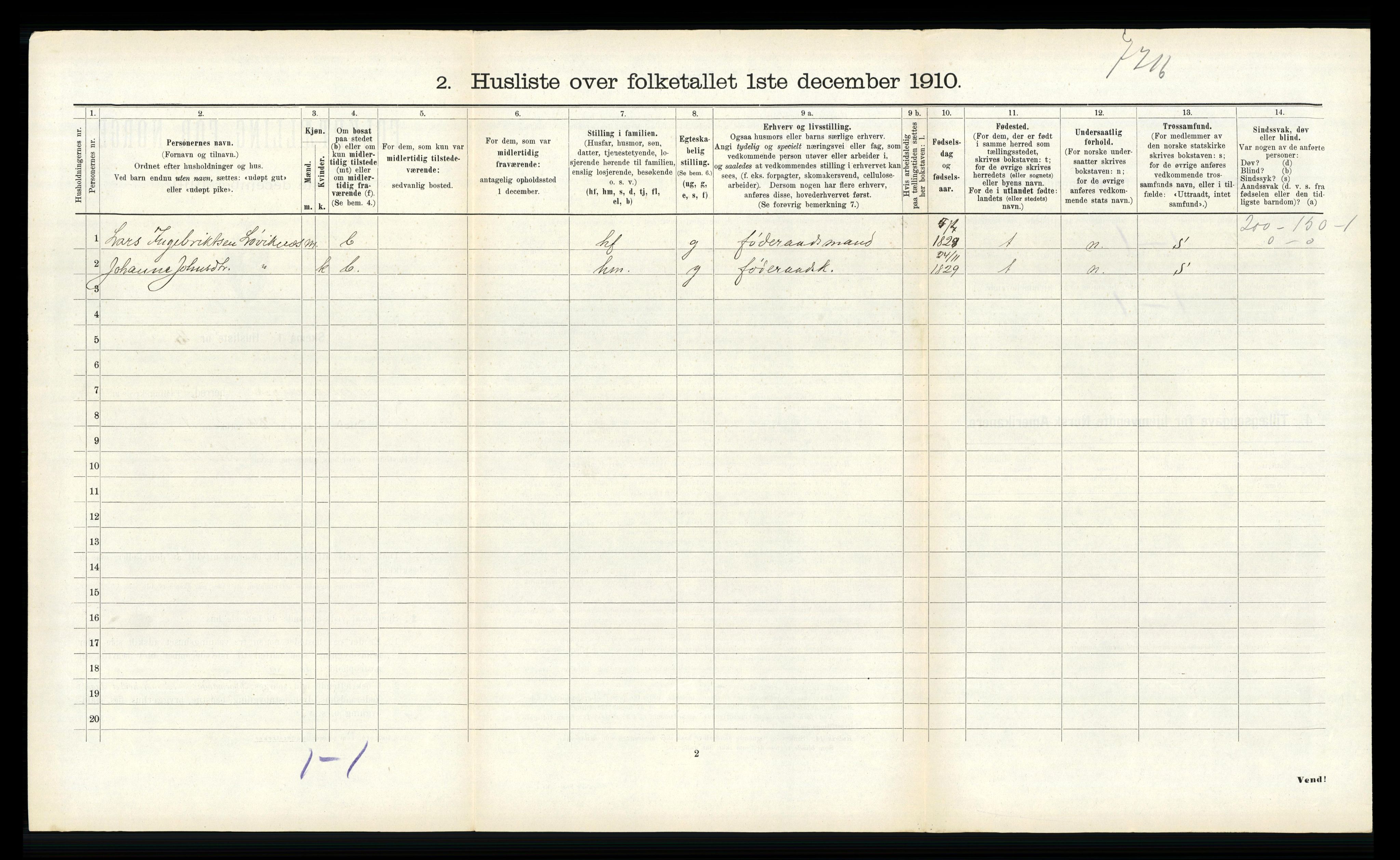 RA, 1910 census for Bremanger, 1910, p. 458