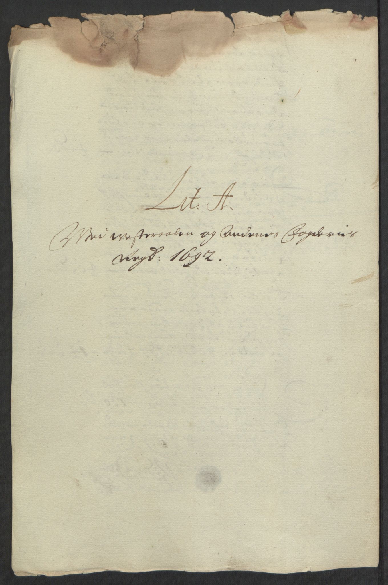 Rentekammeret inntil 1814, Reviderte regnskaper, Fogderegnskap, AV/RA-EA-4092/R67/L4676: Fogderegnskap Vesterålen, Andenes og Lofoten, 1691-1693, p. 98