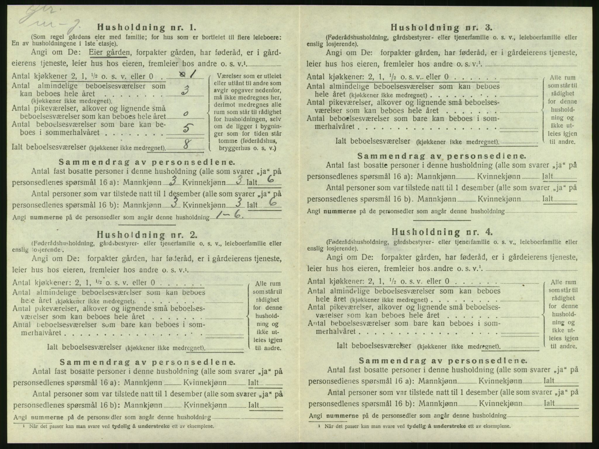 SAT, 1920 census for Nesna, 1920, p. 1048