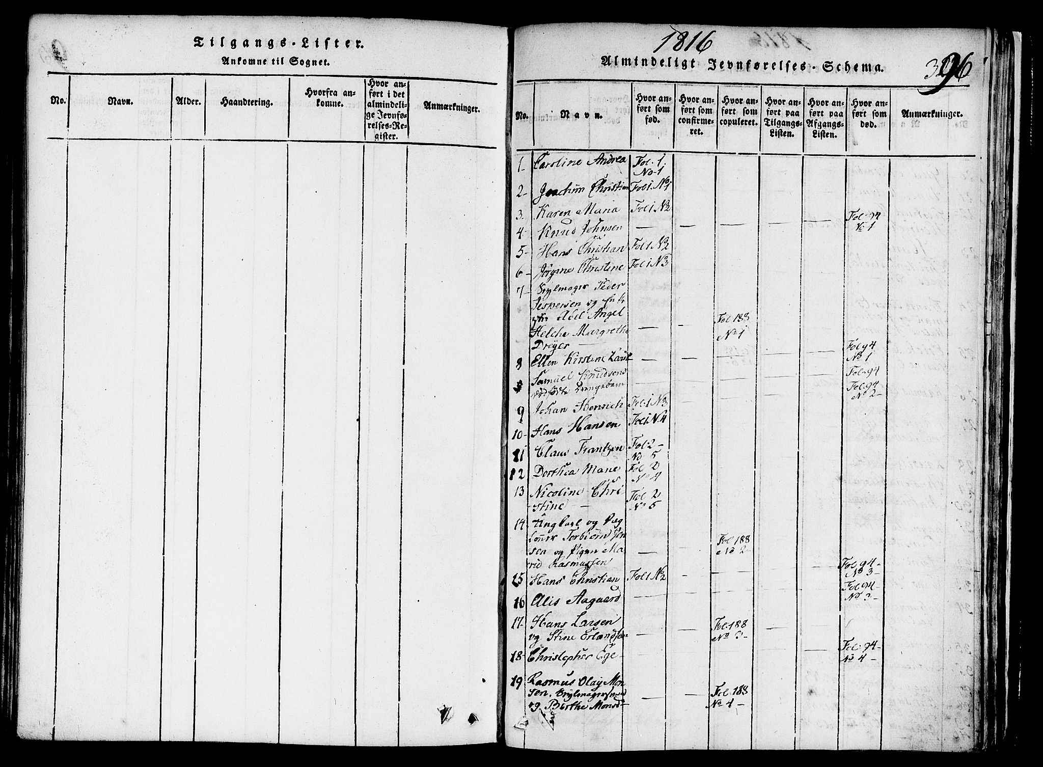 Nykirken Sokneprestembete, AV/SAB-A-77101/H/Haa/L0011: Parish register (official) no. A 11, 1816-1821, p. 396