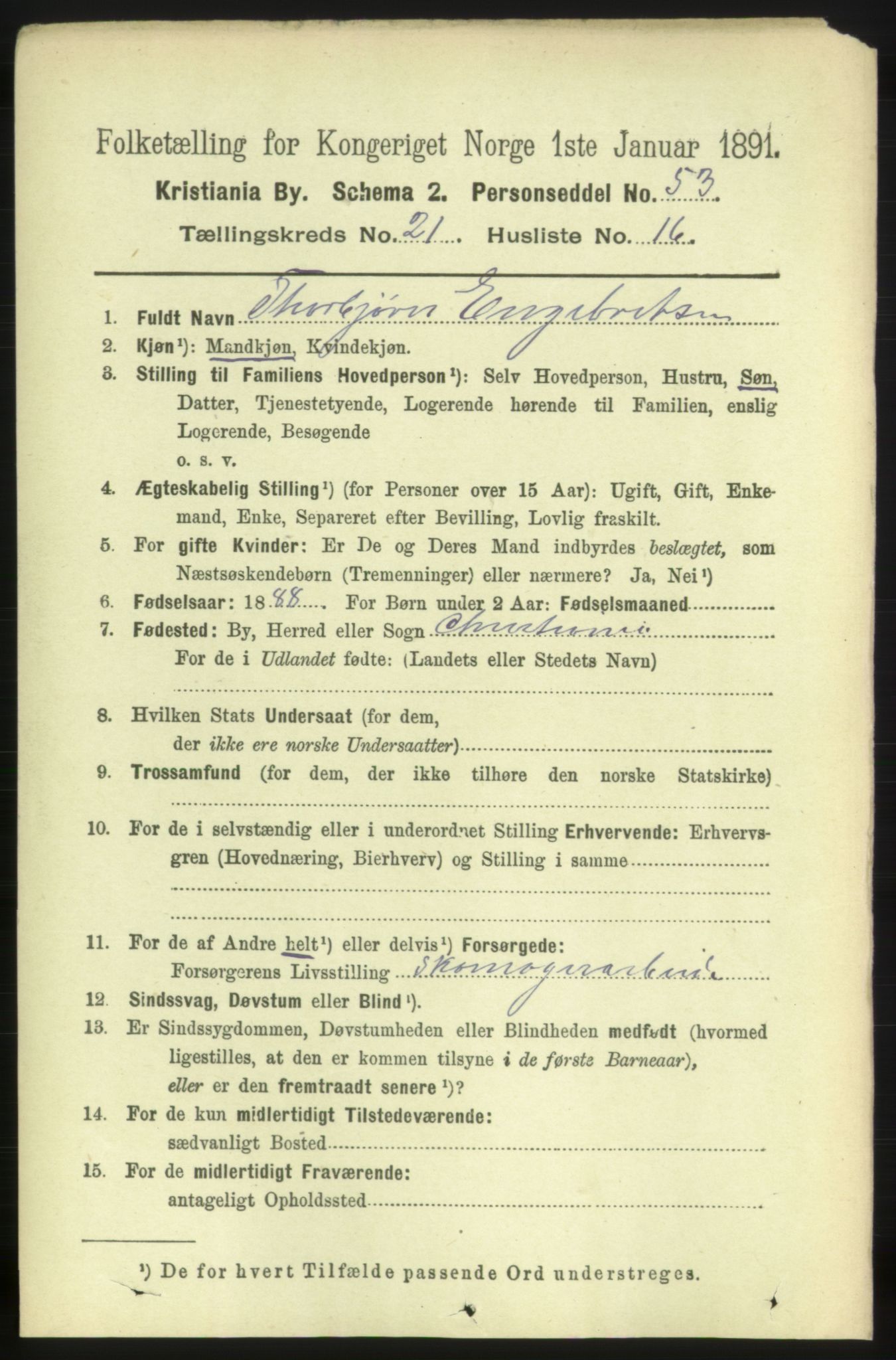 RA, 1891 census for 0301 Kristiania, 1891, p. 10833