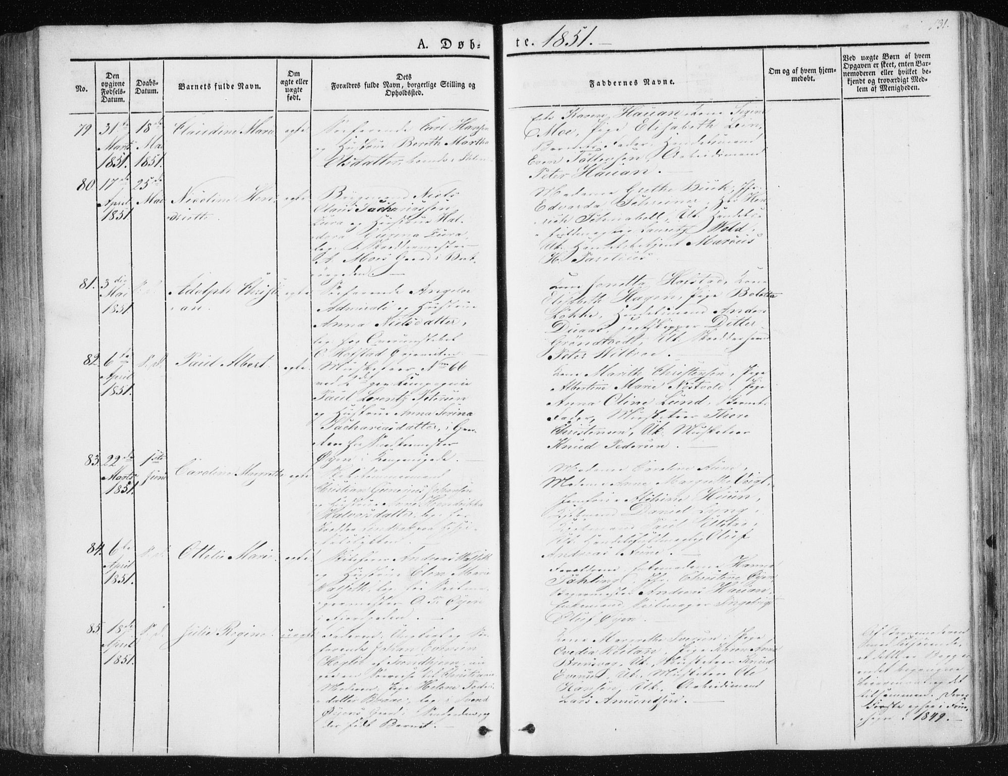 Ministerialprotokoller, klokkerbøker og fødselsregistre - Sør-Trøndelag, AV/SAT-A-1456/602/L0110: Parish register (official) no. 602A08, 1840-1854, p. 131