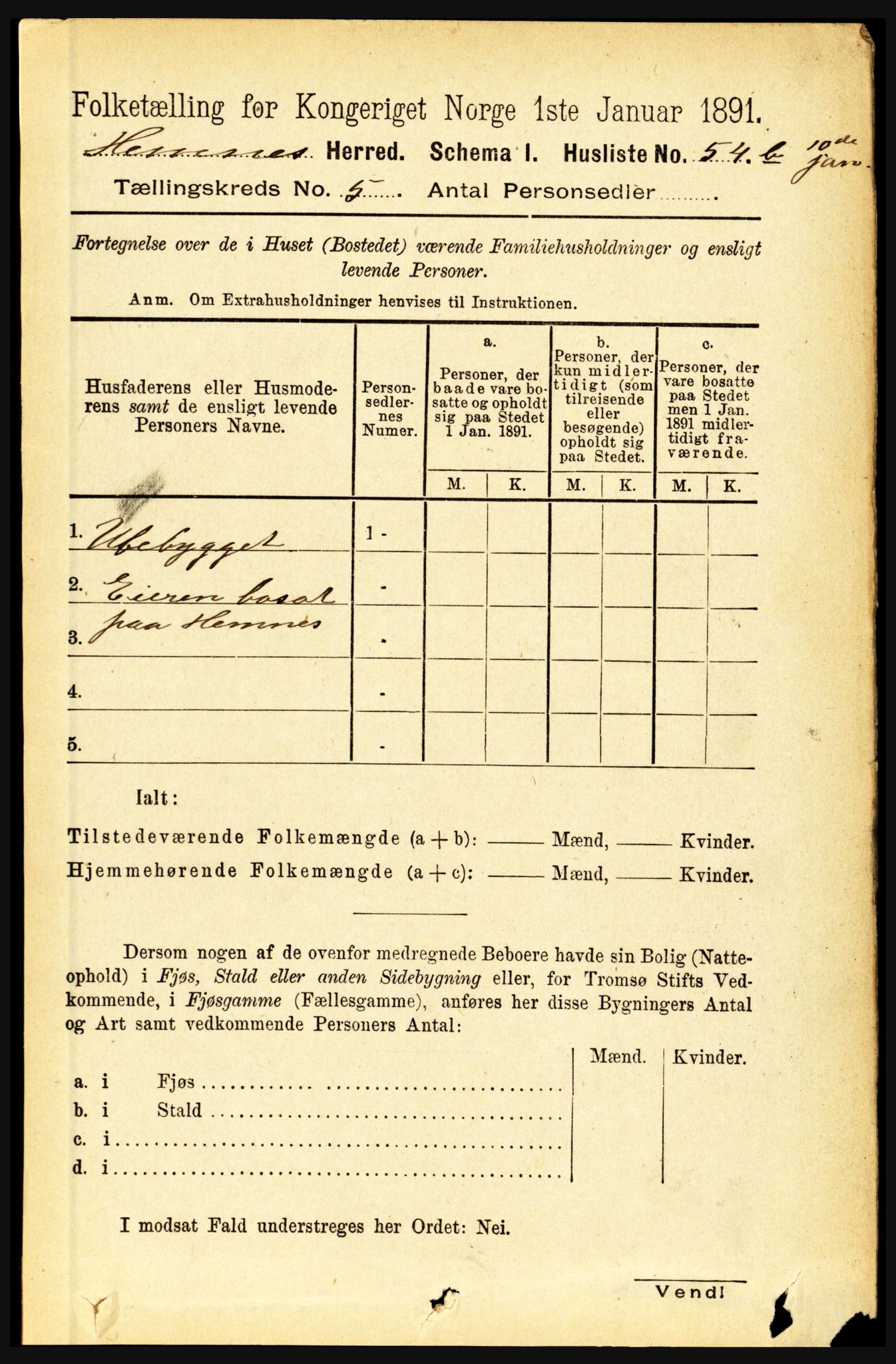 RA, 1891 census for 1832 Hemnes, 1891, p. 2551
