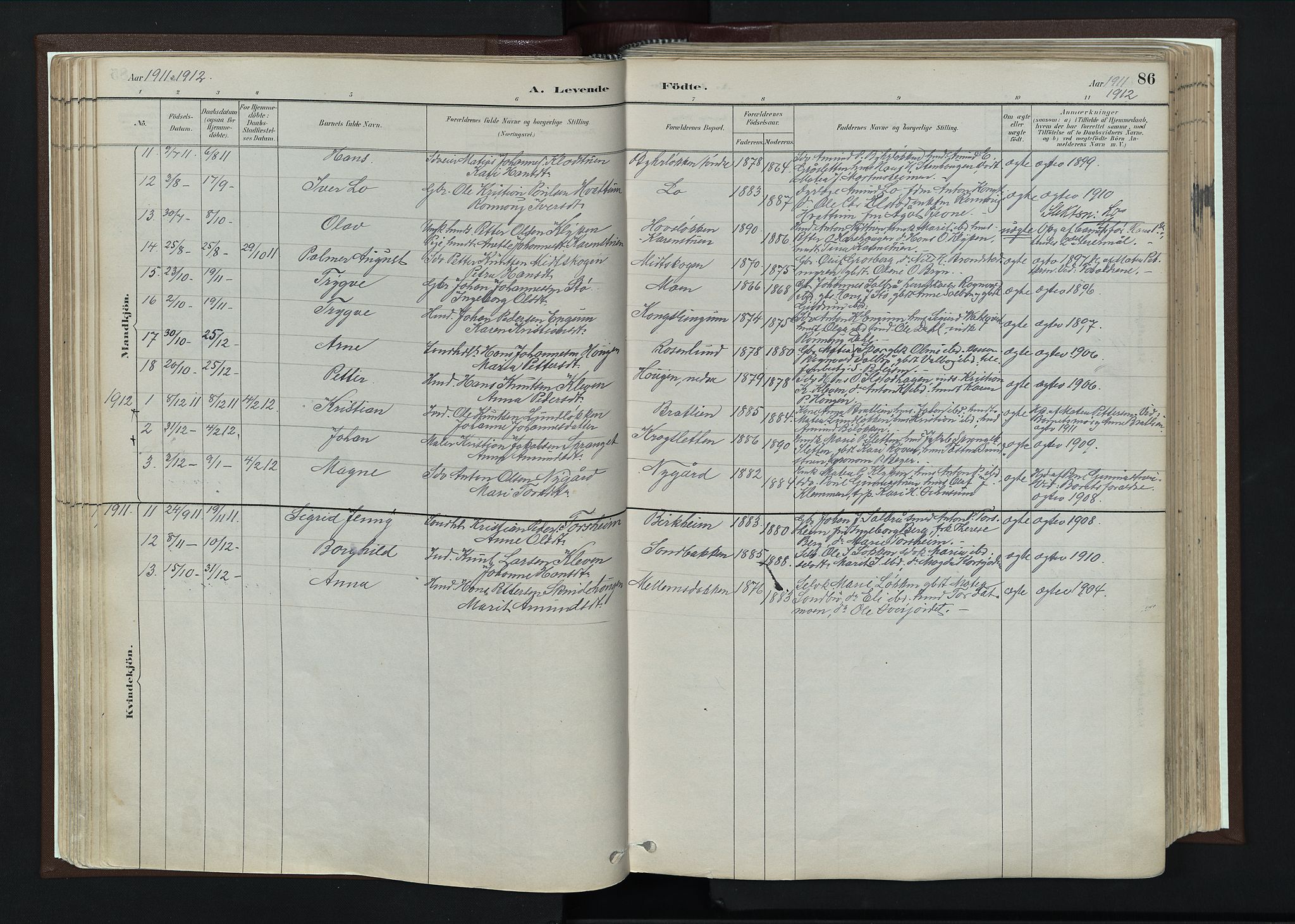 Nord-Fron prestekontor, SAH/PREST-080/H/Ha/Haa/L0004: Parish register (official) no. 4, 1884-1914, p. 86