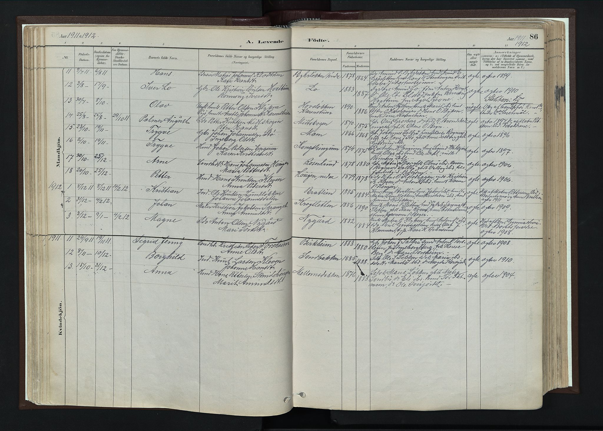 Nord-Fron prestekontor, AV/SAH-PREST-080/H/Ha/Haa/L0004: Parish register (official) no. 4, 1884-1914, p. 86