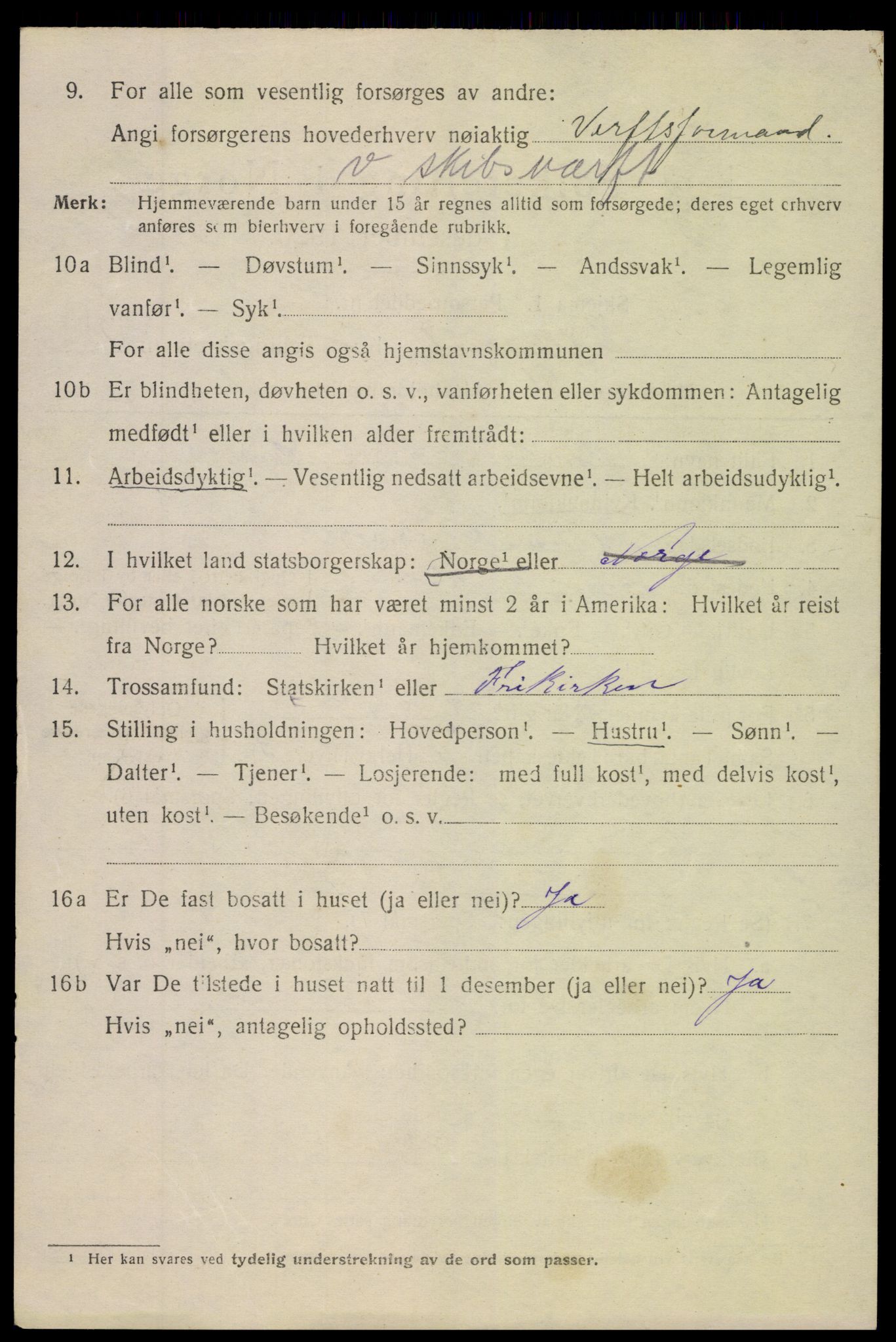 SAK, 1920 census for Lillesand, 1920, p. 2326