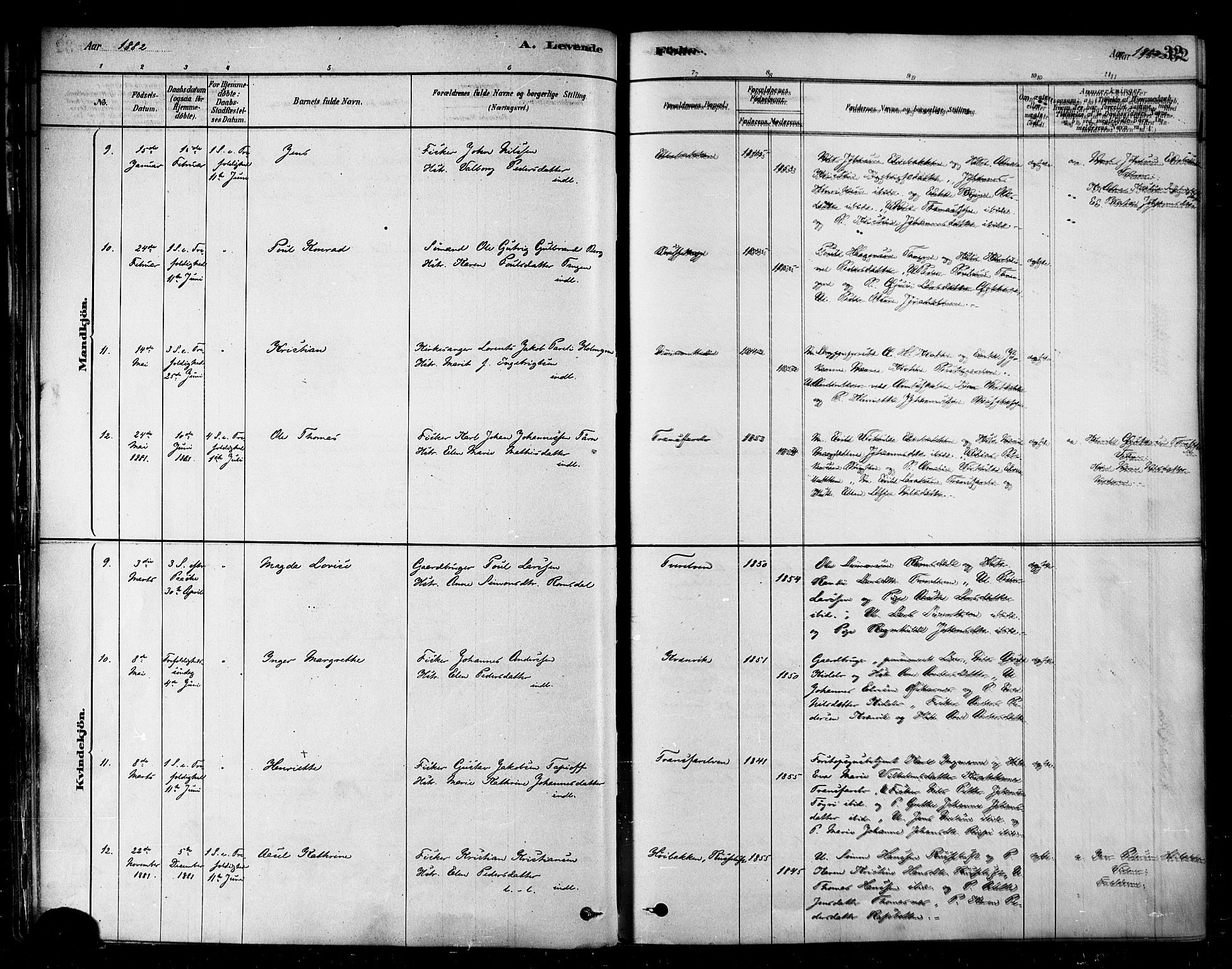 Alta sokneprestkontor, SATØ/S-1338/H/Ha/L0002.kirke: Parish register (official) no. 2, 1879-1892, p. 32