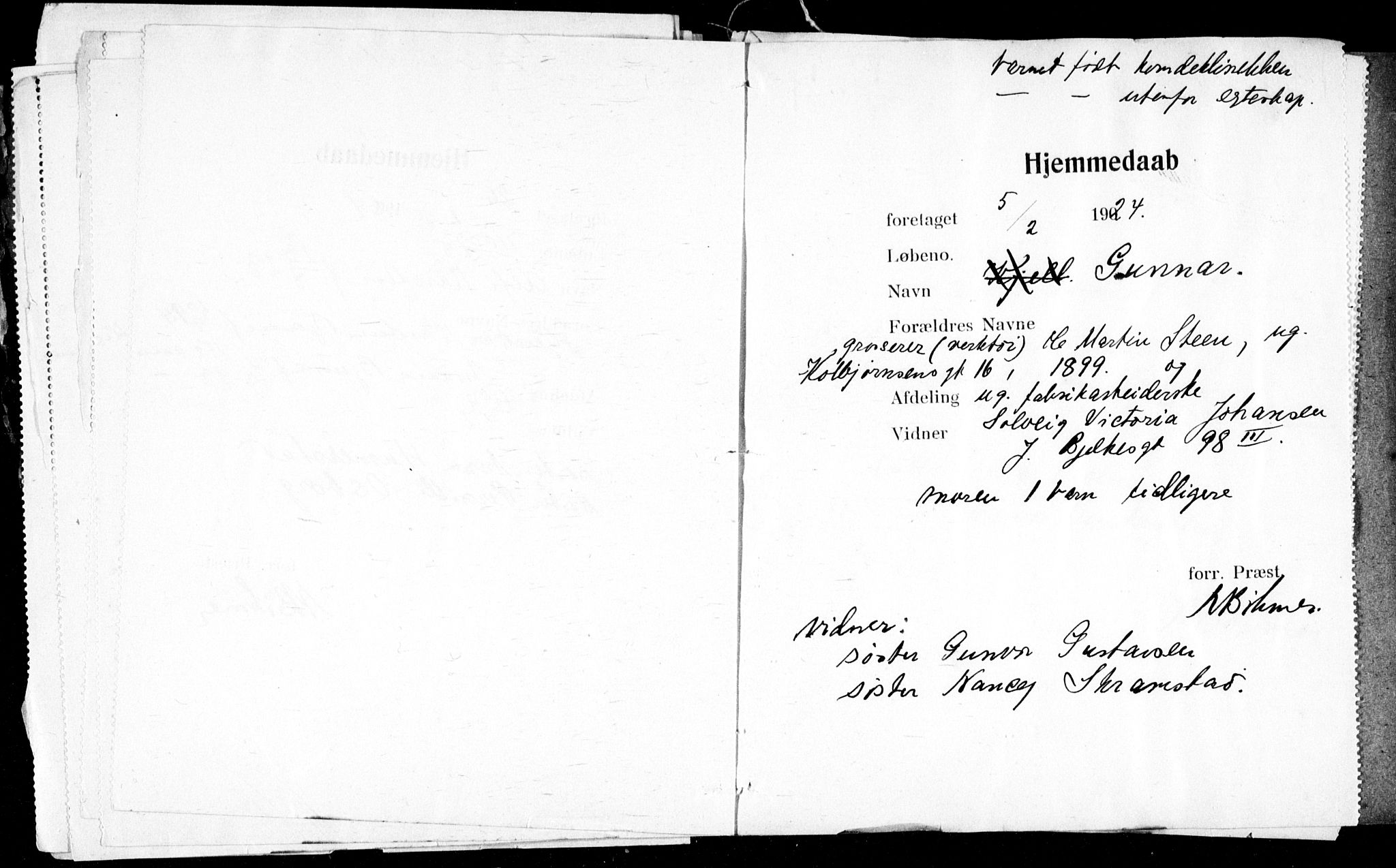 Ullevål sykehus prestekontor Kirkebøker, AV/SAO-A-10542a/K/Ka/L0002: Baptism register no. 2, 1907-1924