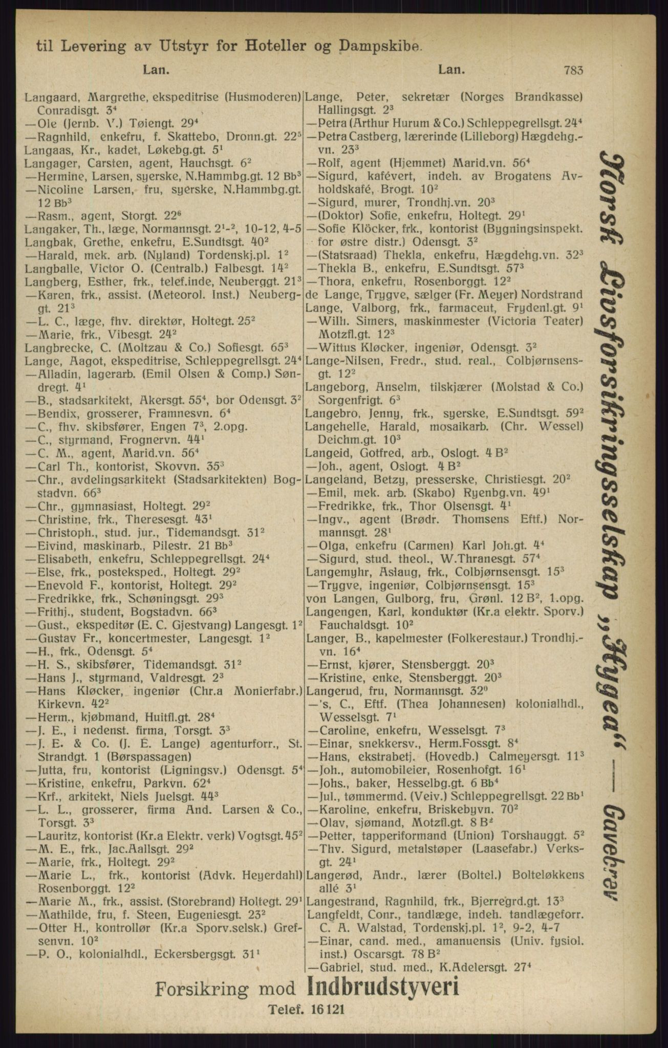 Kristiania/Oslo adressebok, PUBL/-, 1916, p. 783