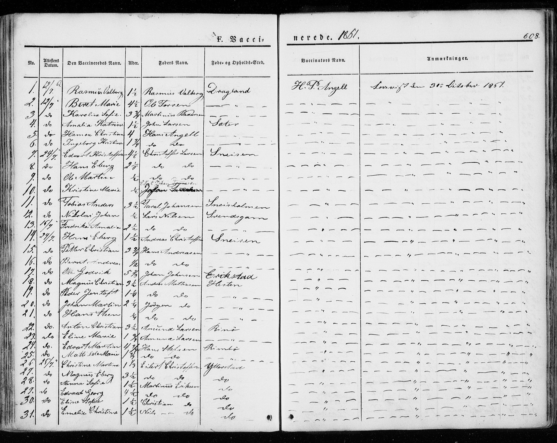 Ministerialprotokoller, klokkerbøker og fødselsregistre - Nordland, SAT/A-1459/872/L1033: Parish register (official) no. 872A08, 1840-1863, p. 608