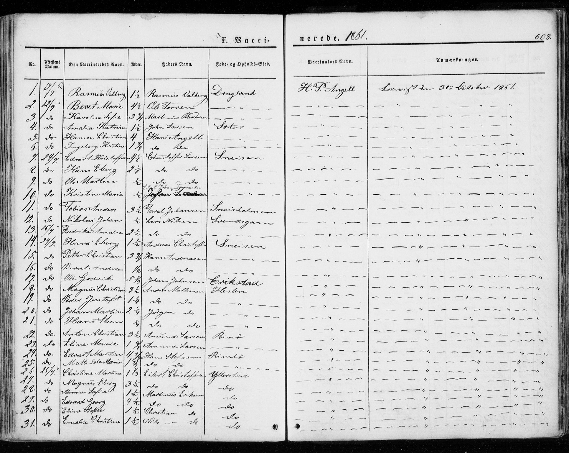 Ministerialprotokoller, klokkerbøker og fødselsregistre - Nordland, AV/SAT-A-1459/872/L1033: Parish register (official) no. 872A08, 1840-1863, p. 608