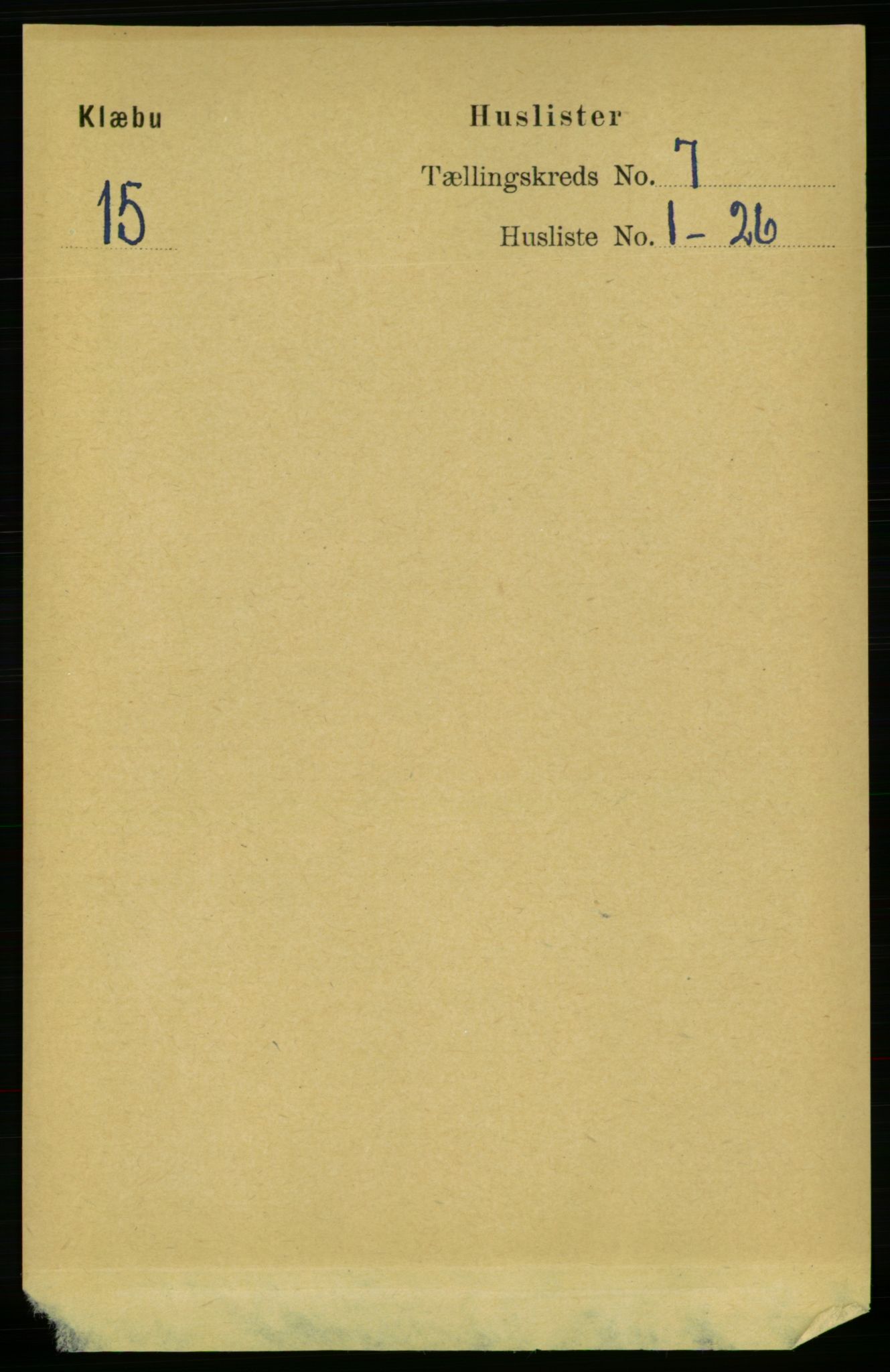 RA, 1891 census for 1662 Klæbu, 1891, p. 1322