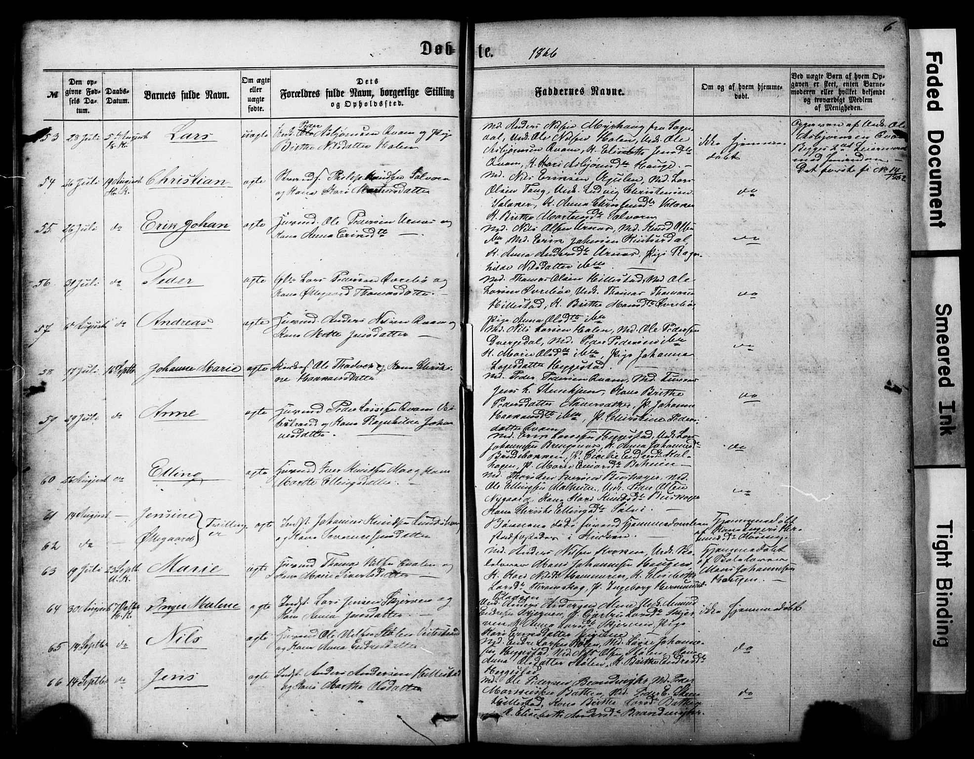 Hafslo sokneprestembete, AV/SAB-A-80301/H/Hab/Haba/L0001: Parish register (copy) no. A 1, 1866-1908, p. 6