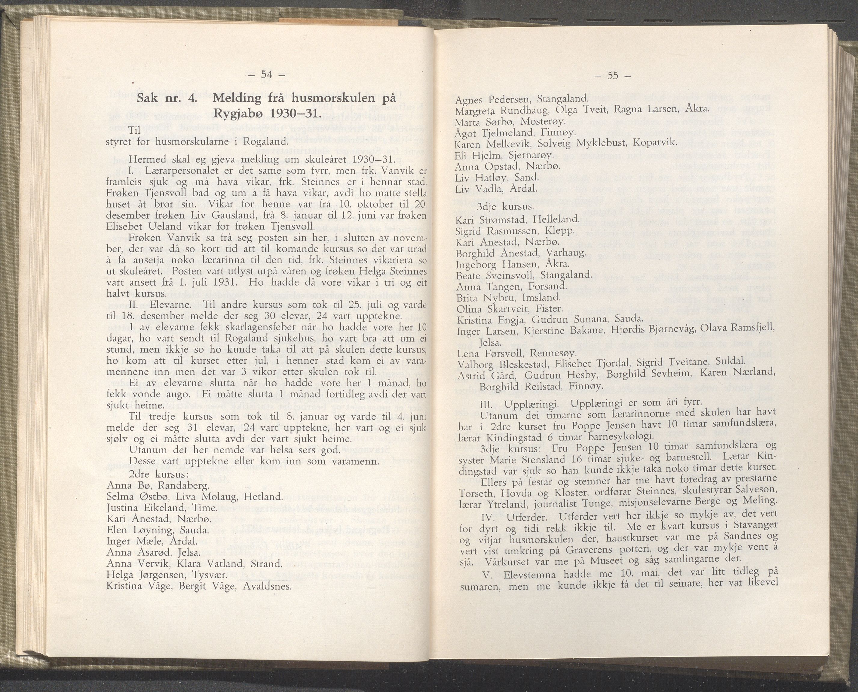 Rogaland fylkeskommune - Fylkesrådmannen , IKAR/A-900/A/Aa/Aaa/L0051: Møtebok , 1932, p. 54-55