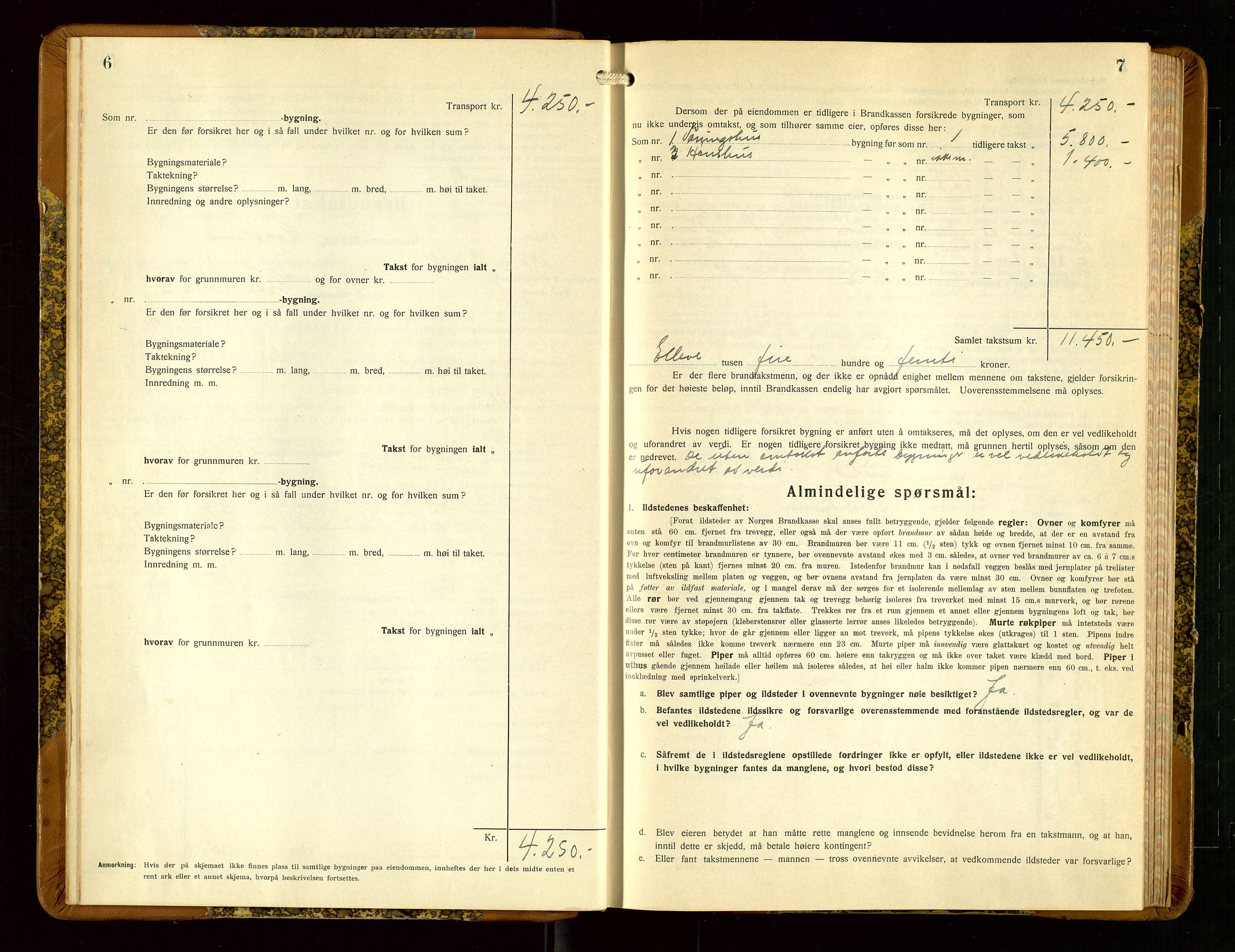 Hå lensmannskontor, AV/SAST-A-100456/Goa/L0006: Takstprotokoll (skjema), 1932-1938, p. 6-7