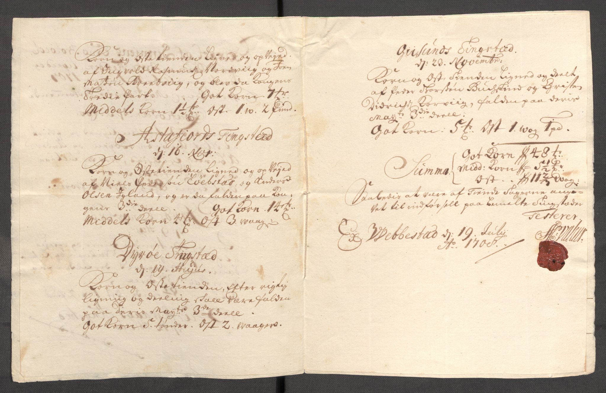 Rentekammeret inntil 1814, Reviderte regnskaper, Fogderegnskap, AV/RA-EA-4092/R68/L4756: Fogderegnskap Senja og Troms, 1705-1707, p. 379