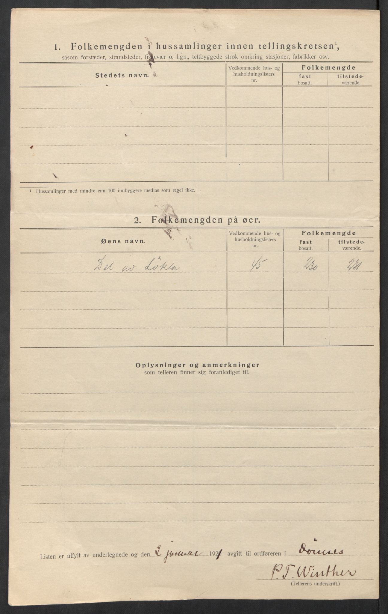 SAT, 1920 census for Dønnes, 1920, p. 11