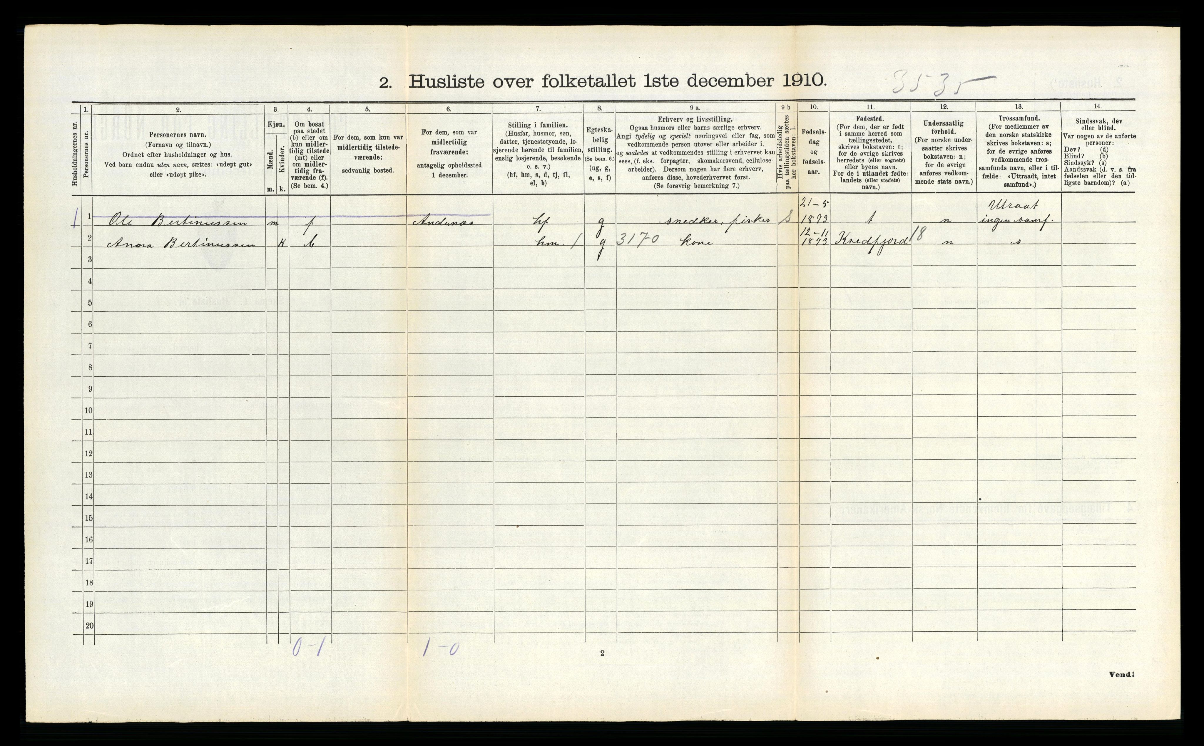 RA, 1910 census for Dverberg, 1910, p. 811