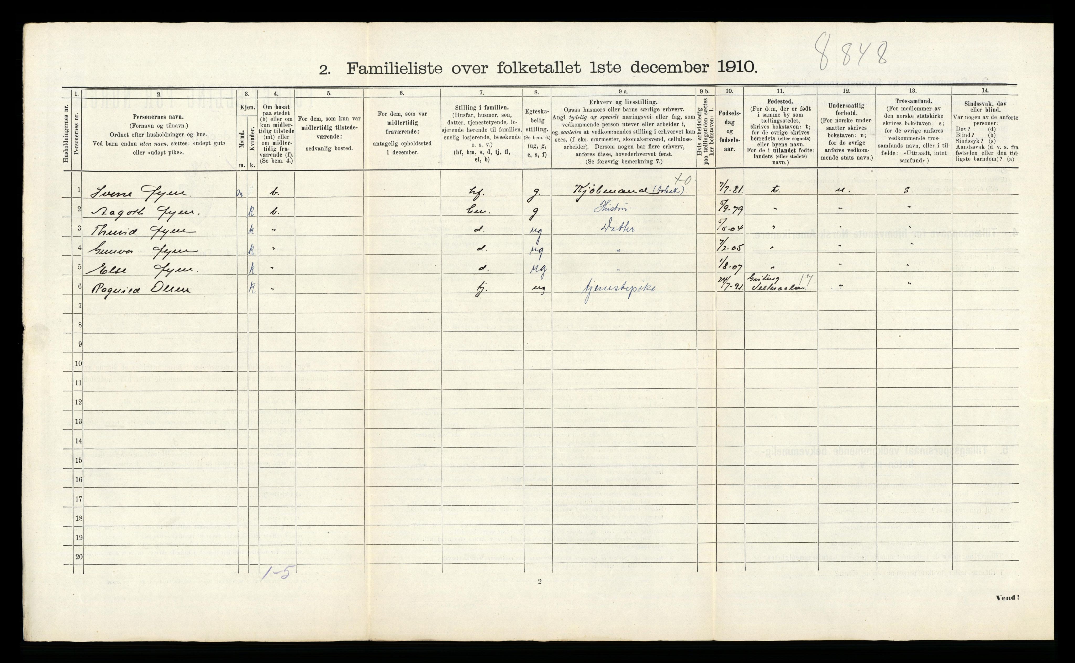 RA, 1910 census for Trondheim, 1910, p. 23646