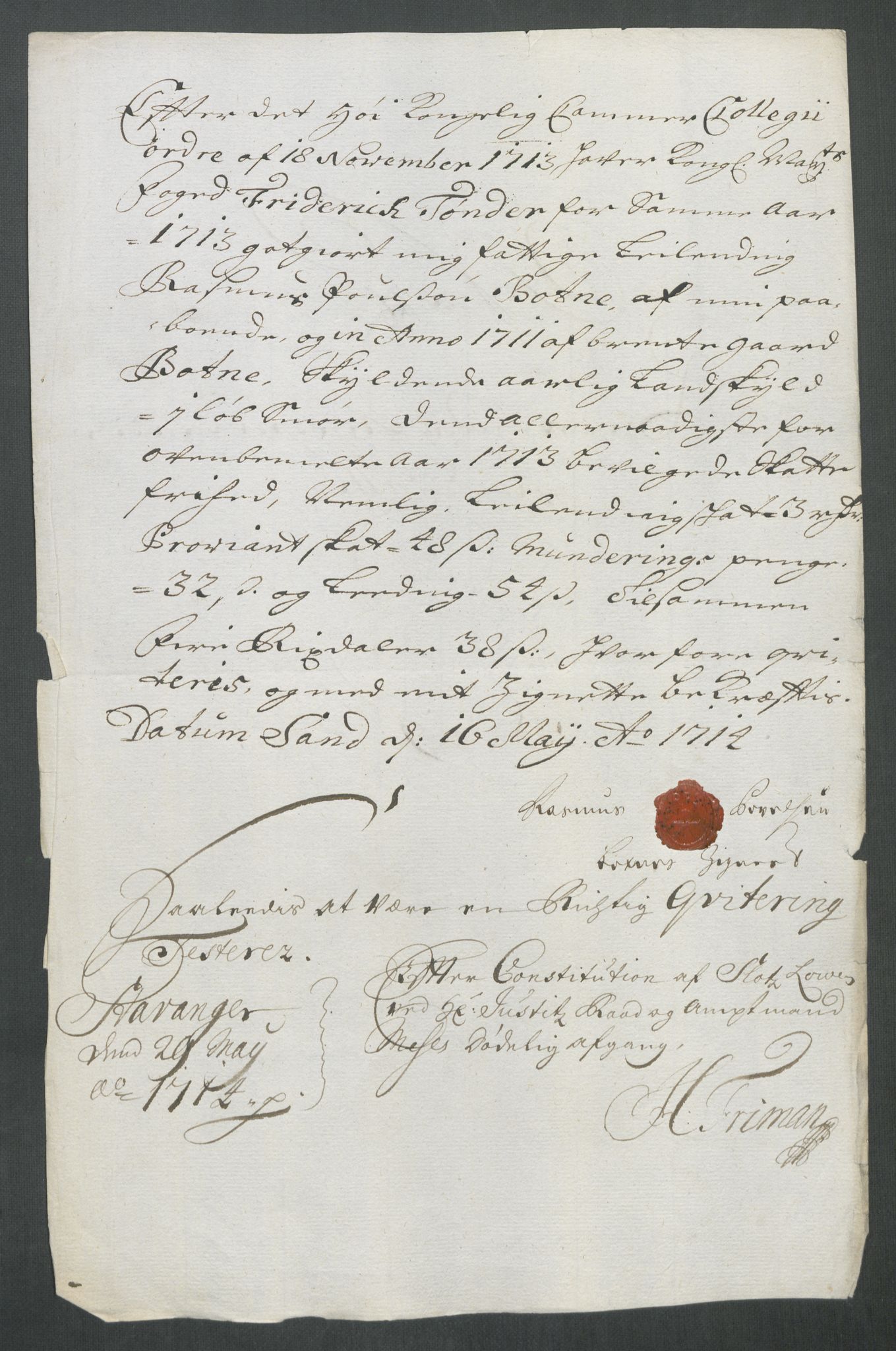 Rentekammeret inntil 1814, Reviderte regnskaper, Fogderegnskap, AV/RA-EA-4092/R47/L2866: Fogderegnskap Ryfylke, 1713, p. 397