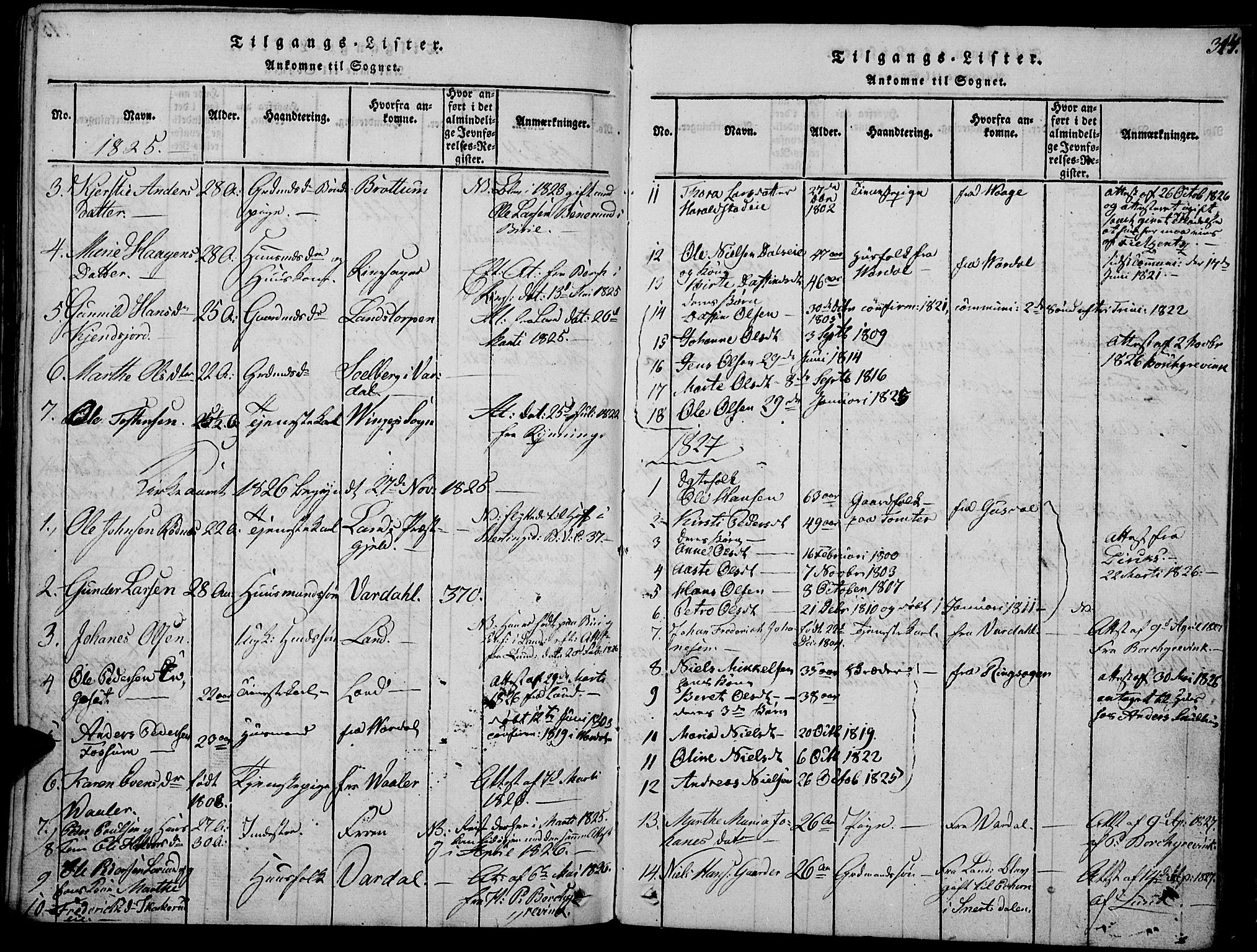 Biri prestekontor, SAH/PREST-096/H/Ha/Haa/L0003: Parish register (official) no. 3, 1814-1828, p. 314