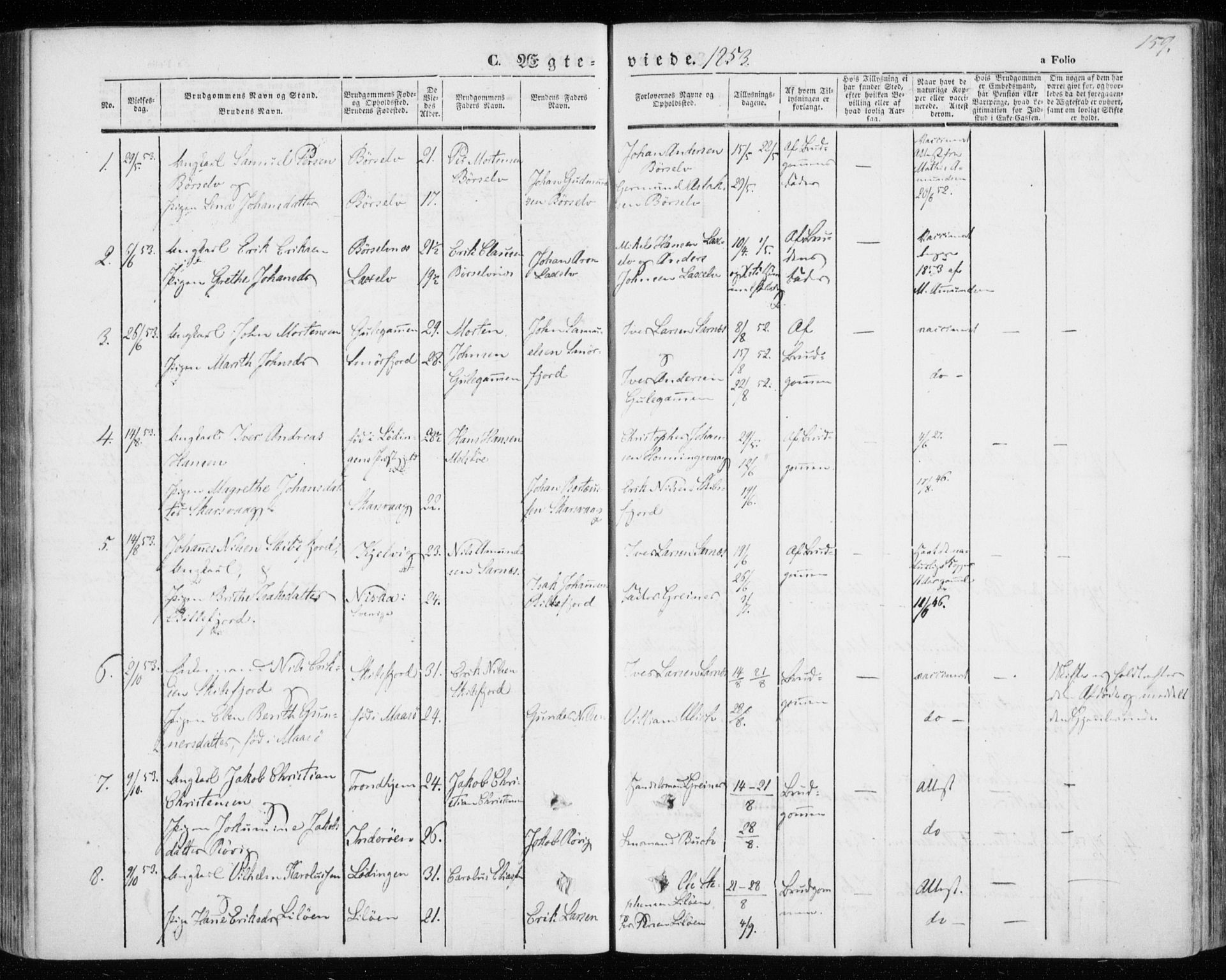 Kistrand/Porsanger sokneprestembete, SATØ/S-1351/H/Ha/L0004.kirke: Parish register (official) no. 4, 1843-1860, p. 159