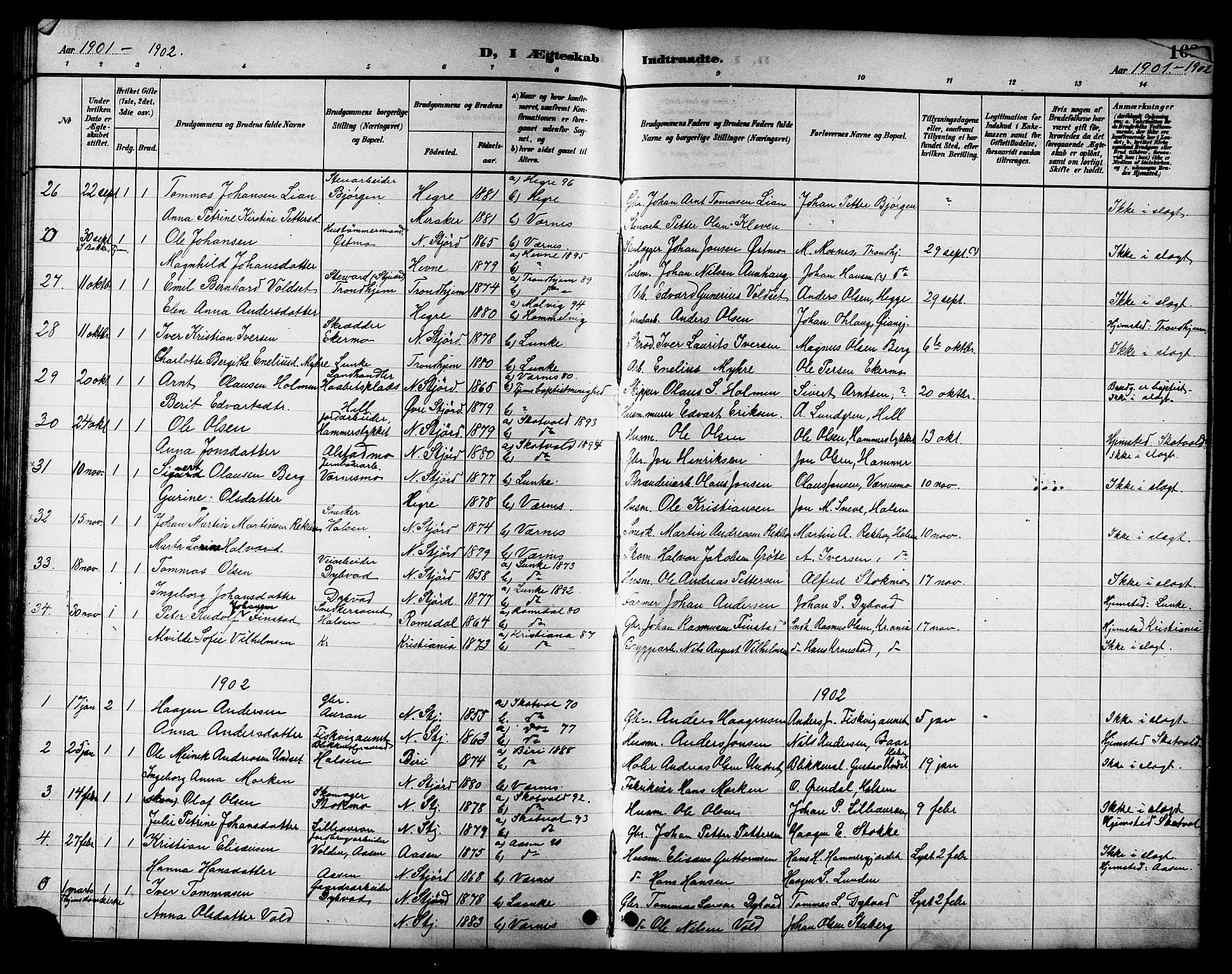 Ministerialprotokoller, klokkerbøker og fødselsregistre - Nord-Trøndelag, SAT/A-1458/709/L0087: Parish register (copy) no. 709C01, 1892-1913, p. 161
