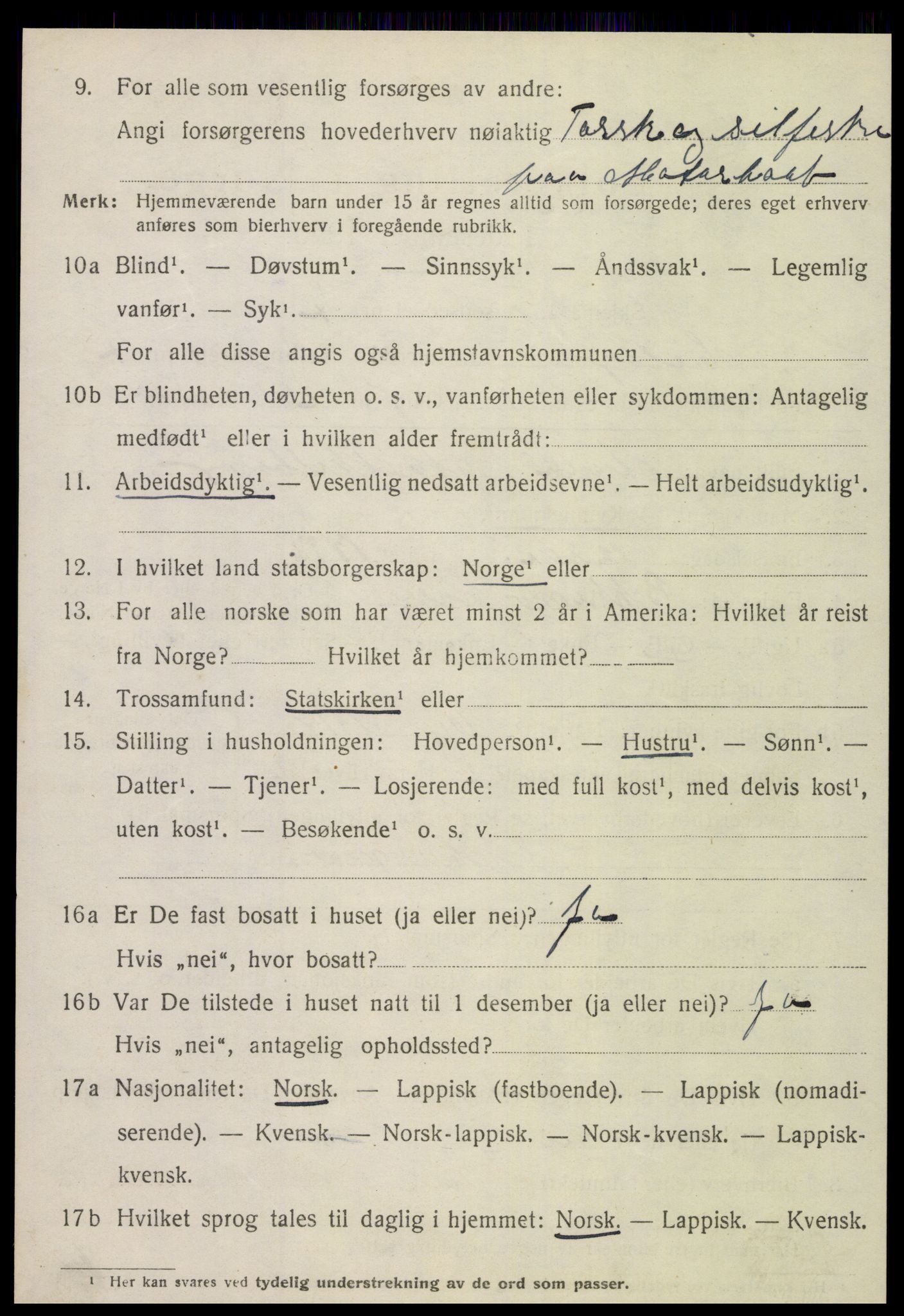 SAT, 1920 census for Meløy, 1920, p. 3724