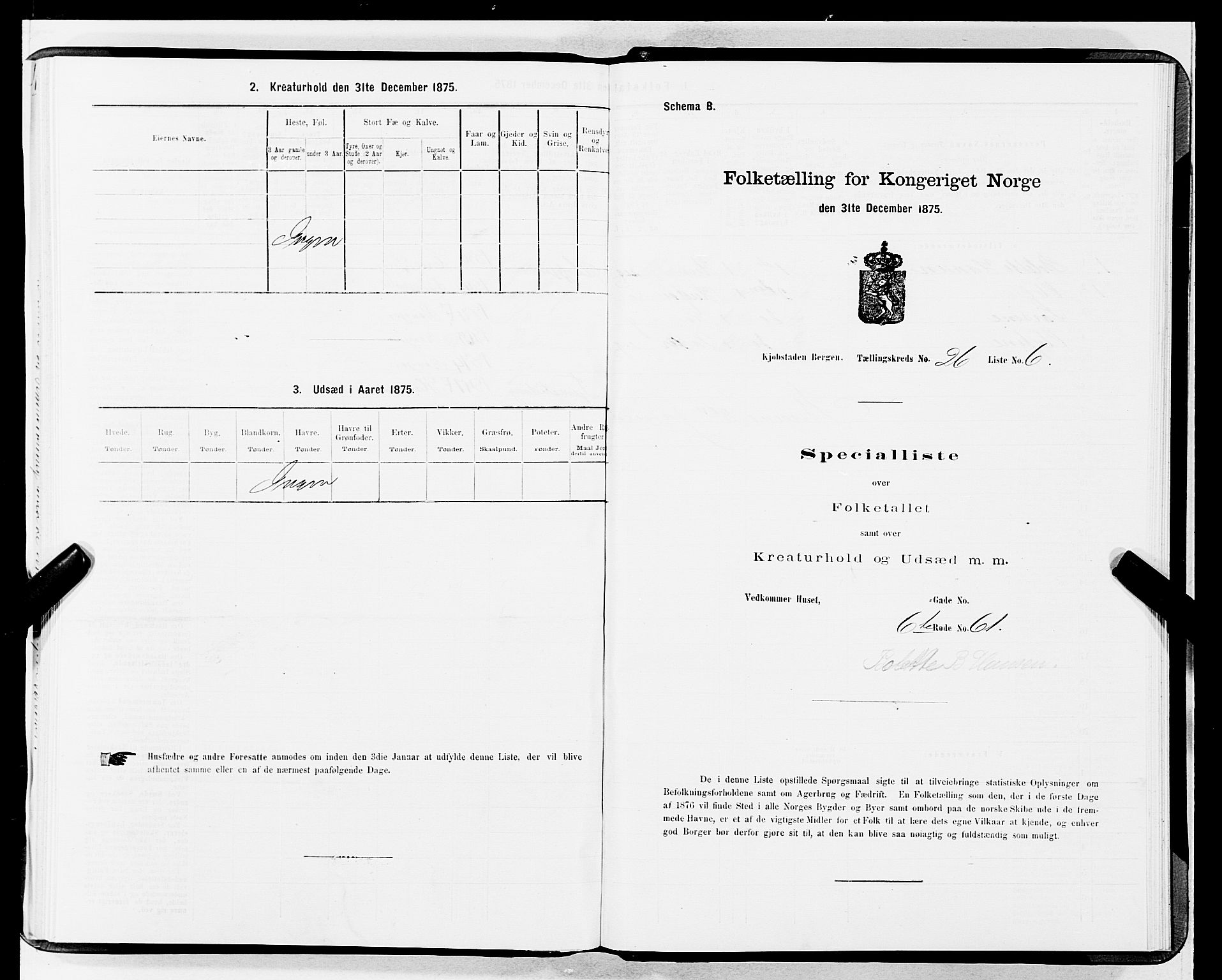 SAB, 1875 census for 1301 Bergen, 1875, p. 1298