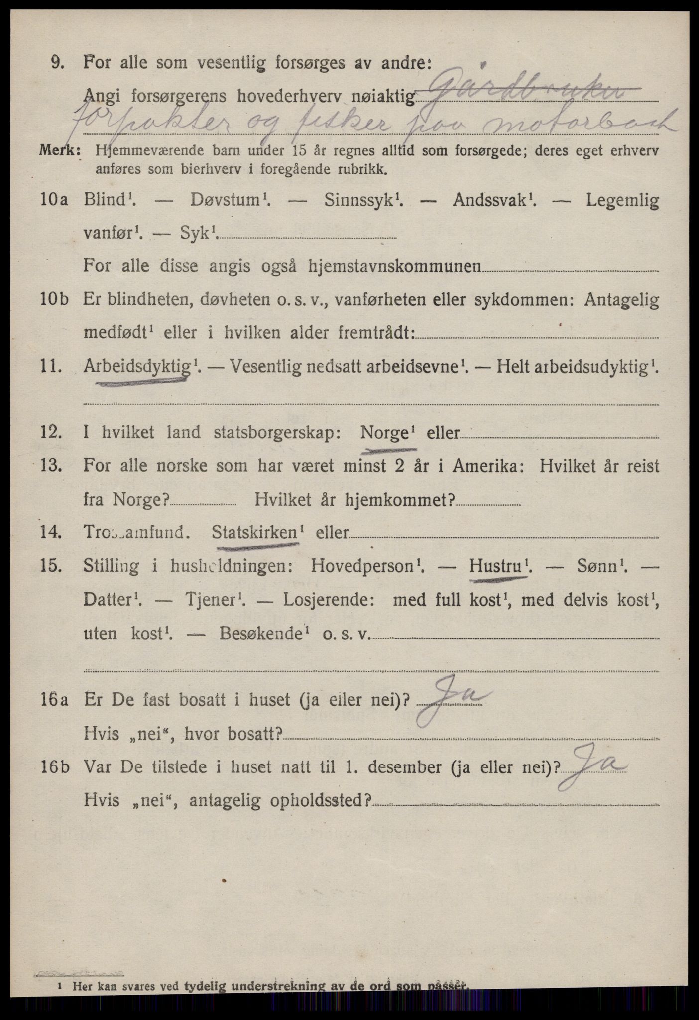 SAT, 1920 census for Sande (MR), 1920, p. 3245