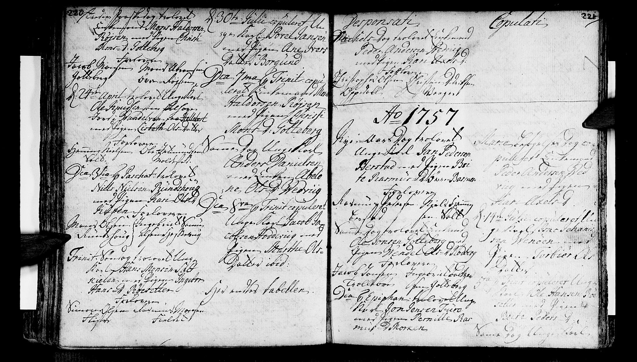 Selje sokneprestembete, AV/SAB-A-99938/H/Ha/Haa/Haaa: Parish register (official) no. A 4, 1743-1759, p. 220-221