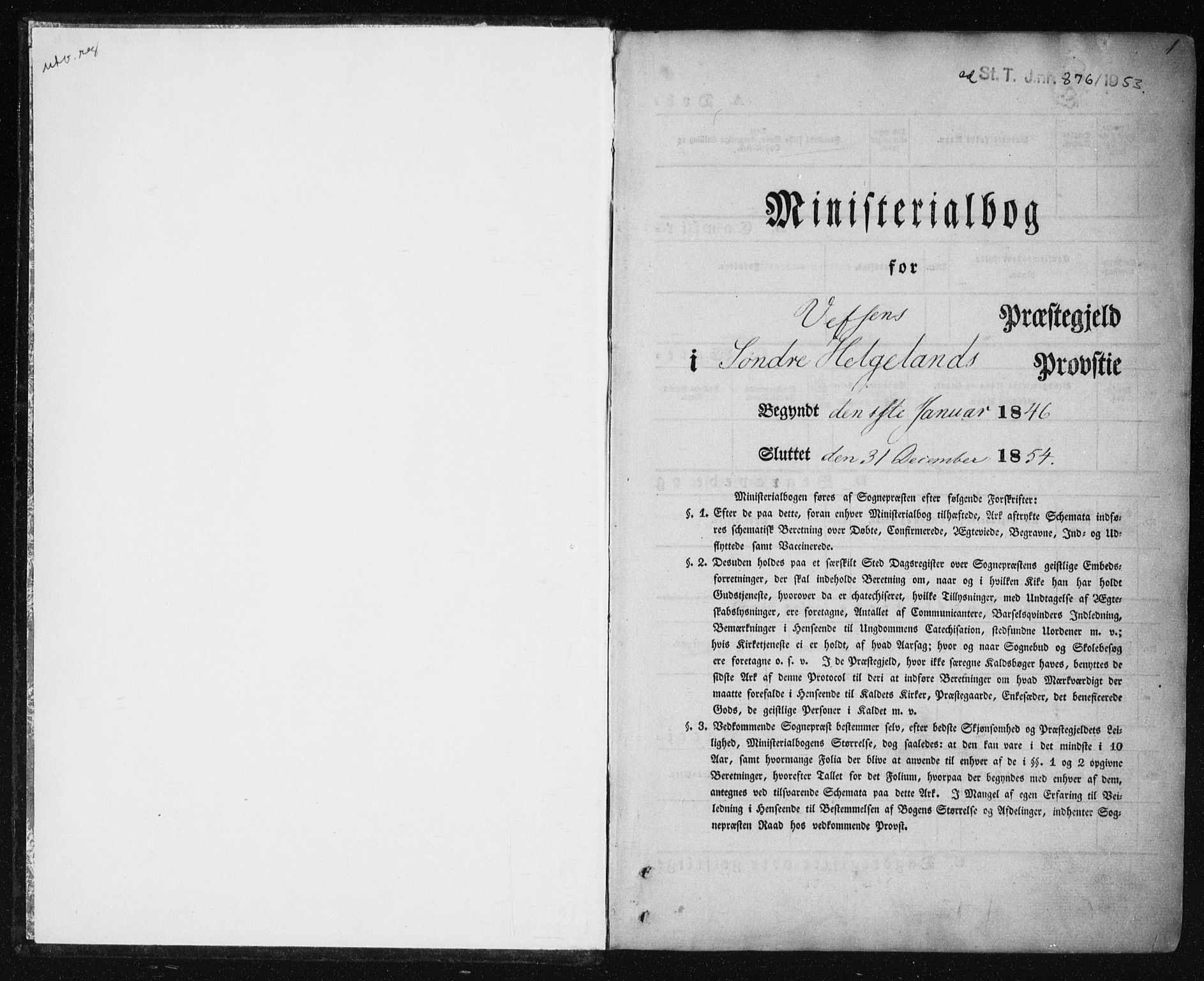 Ministerialprotokoller, klokkerbøker og fødselsregistre - Nordland, AV/SAT-A-1459/820/L0291: Parish register (official) no. 820A12, 1846-1854, p. 1